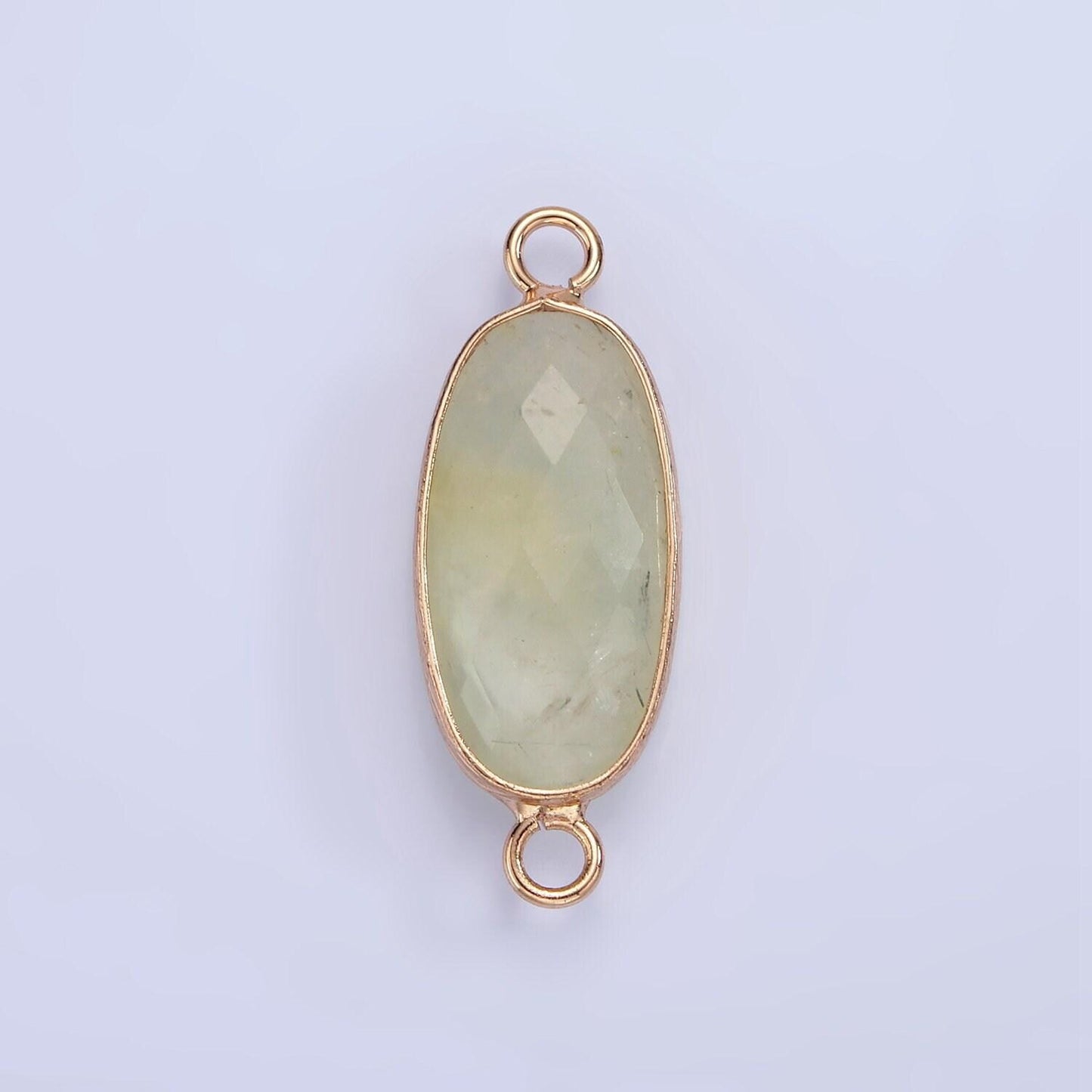 14k gold filled 29.2mm natural gemstone oval multifaceted connector | g014-g023