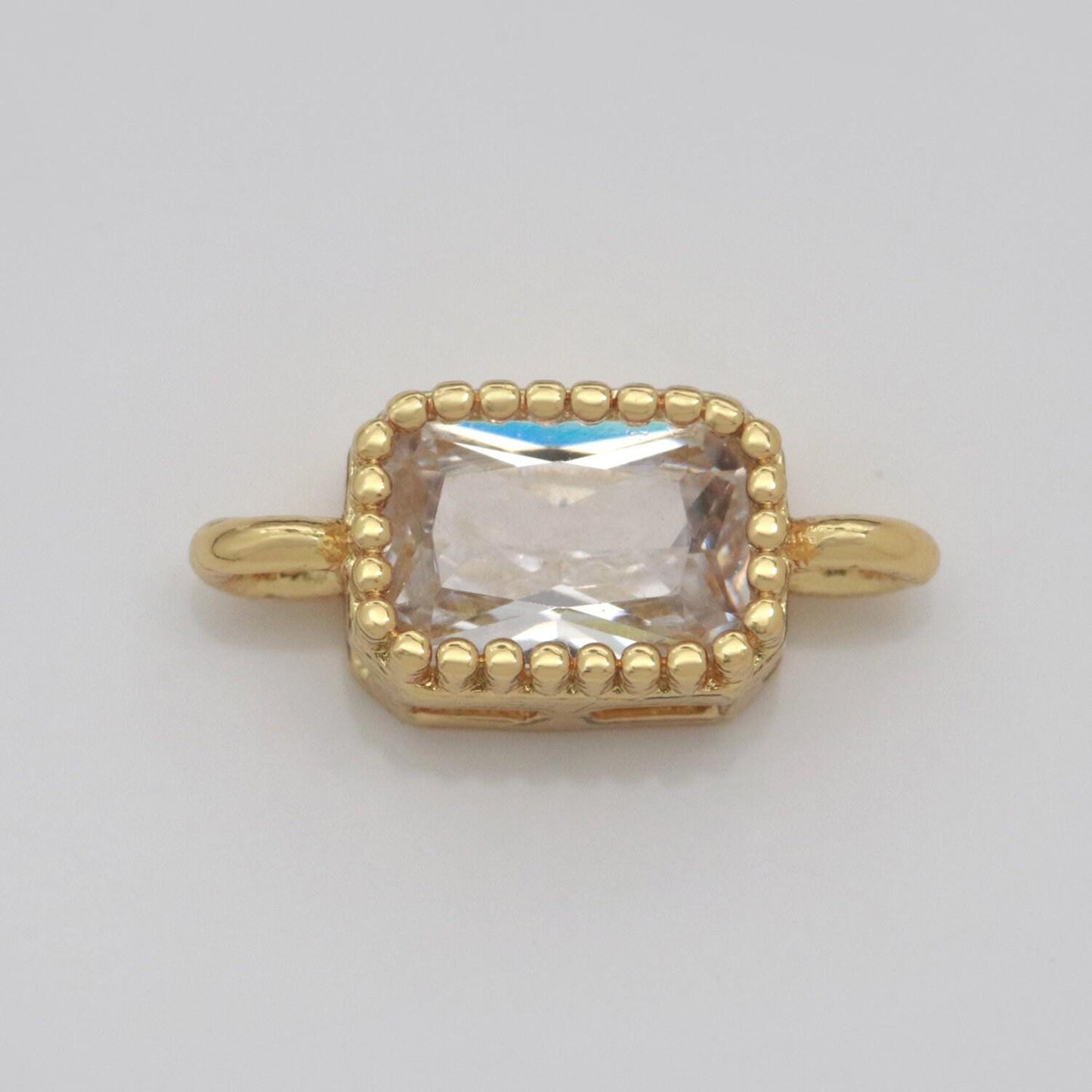 Rectangle solitaire cz gold connector square diamond cut dainty cubic zirconia connector for necklace bracelet supply f-916: f-923
