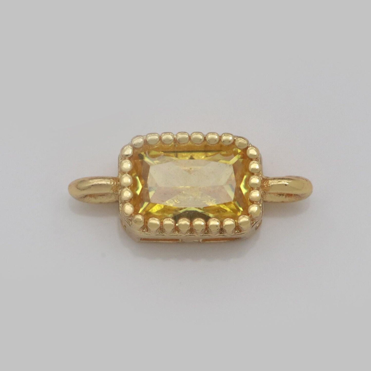 Rectangle solitaire cz gold connector square diamond cut dainty cubic zirconia connector for necklace bracelet supply f-916: f-923