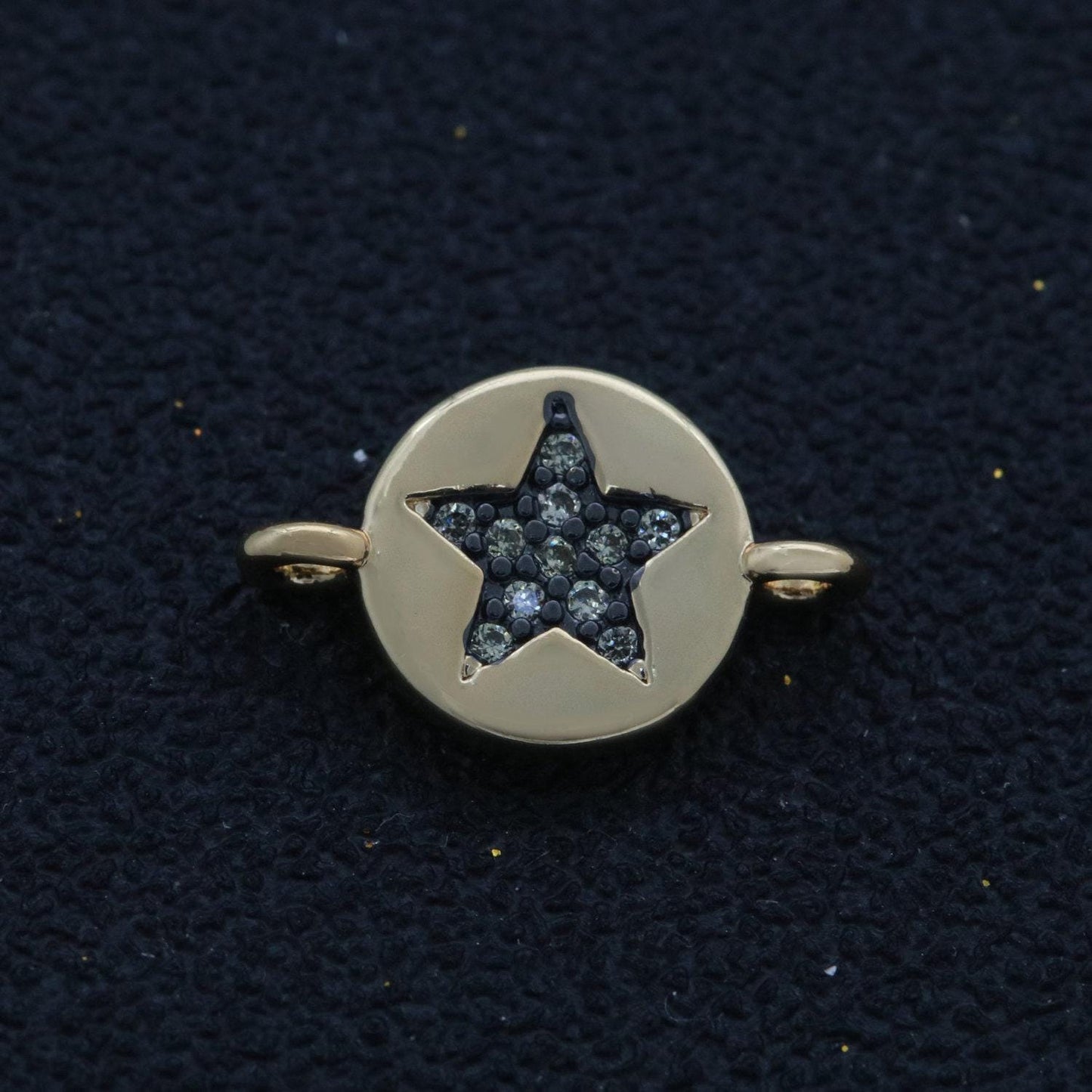 1pc gold filled round cz micro pave connector, cz heart, moon, star, lighting, cross bracelet connector making supply findings f-911- f-915