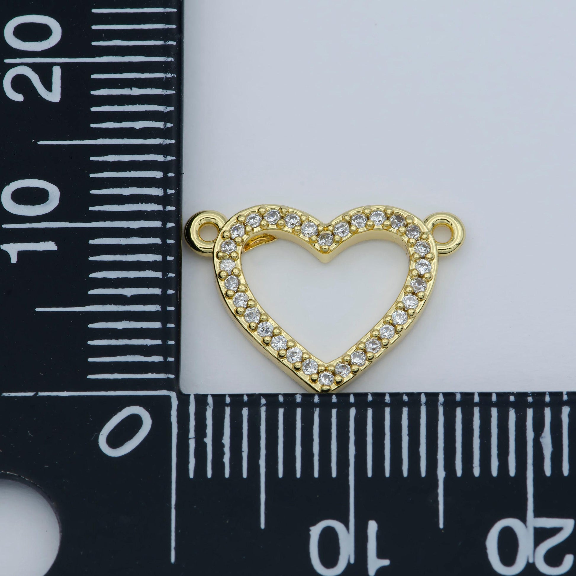 14k gold filled clear micro pave cz heart charm connector micro pave cz heart bracelet connector for bracelet necklace supply diy jewelry