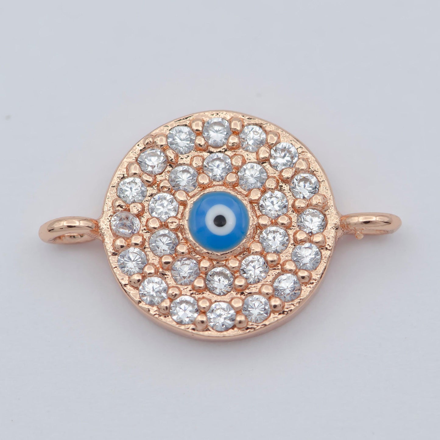1pc gold filled evil eye cz micro pave connector, cz micro pave eye bracelet connector, for bracelet making supply findings