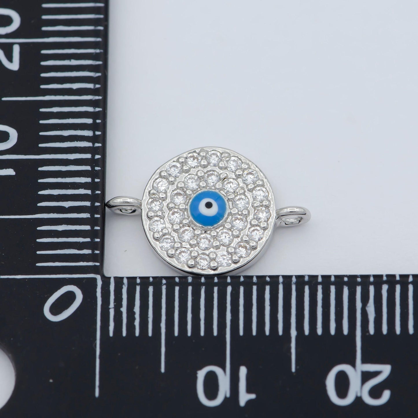 1pc gold filled evil eye cz micro pave connector, cz micro pave eye bracelet connector, for bracelet making supply findings