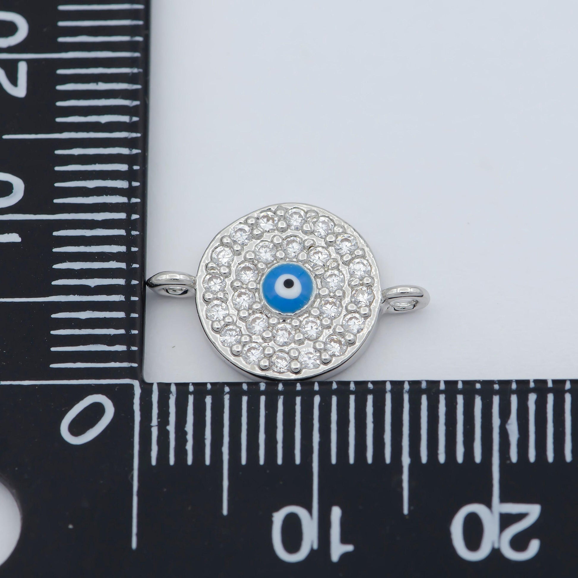 1pc gold filled evil eye cz micro pave connector, cz micro pave eye bracelet connector, for bracelet making supply findings