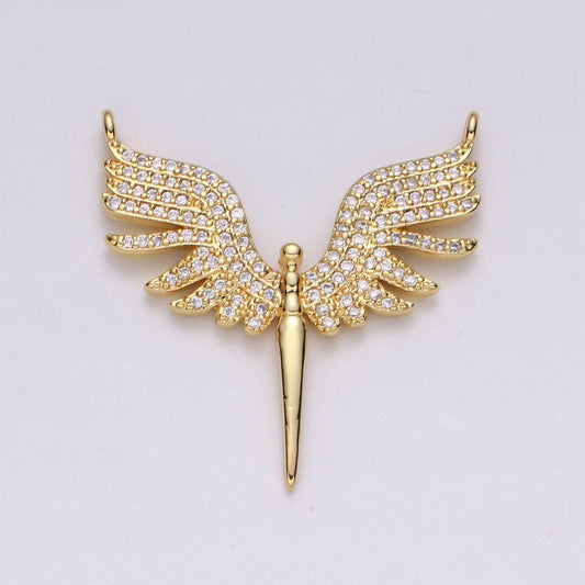 24k gold cubic angel wing heart charms gold star charm celestial jewelry making supply