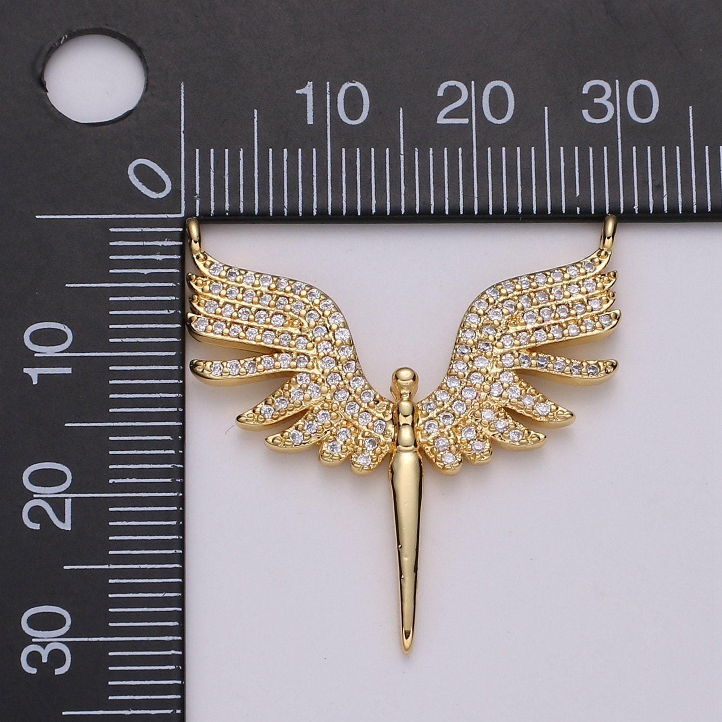 24k gold cubic angel wing heart charms gold star charm celestial jewelry making supply