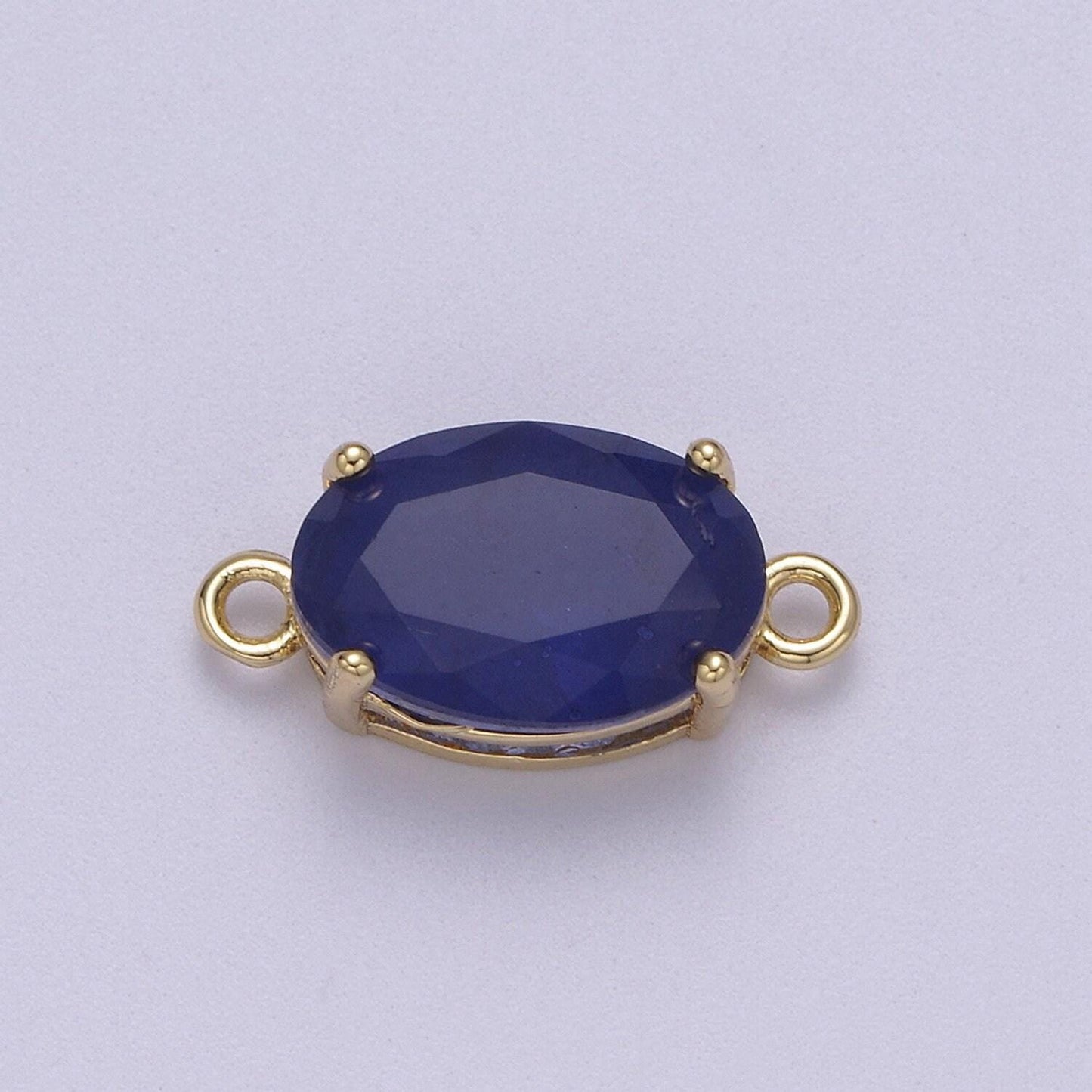 Oval solitaire cz birthstone charm connector geometric diamond cut dainty cubic zirconia connector for necklace earring supply f-661~ f-672