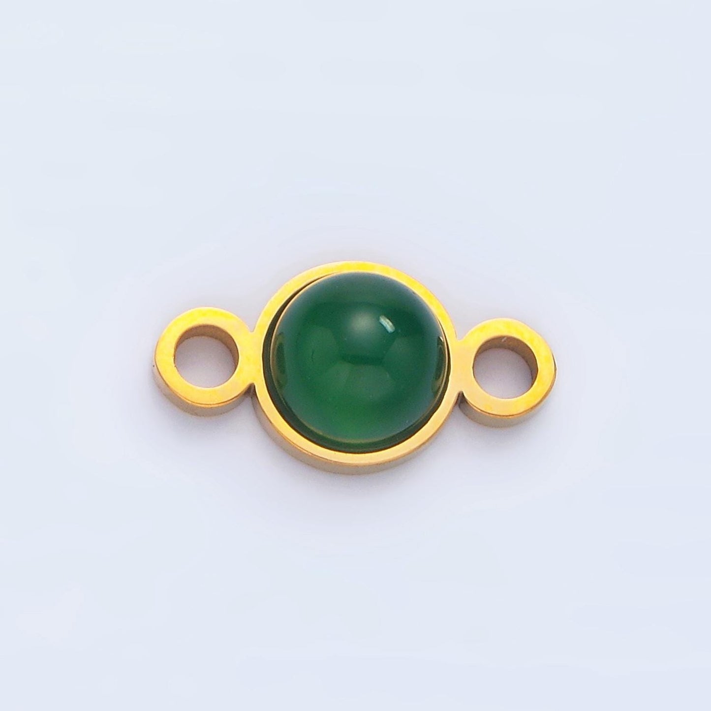 24k gold filled 7mm natural gemstone minimalist charm connector amethyst howlite, moonstone, jade stone conenctor| f569
