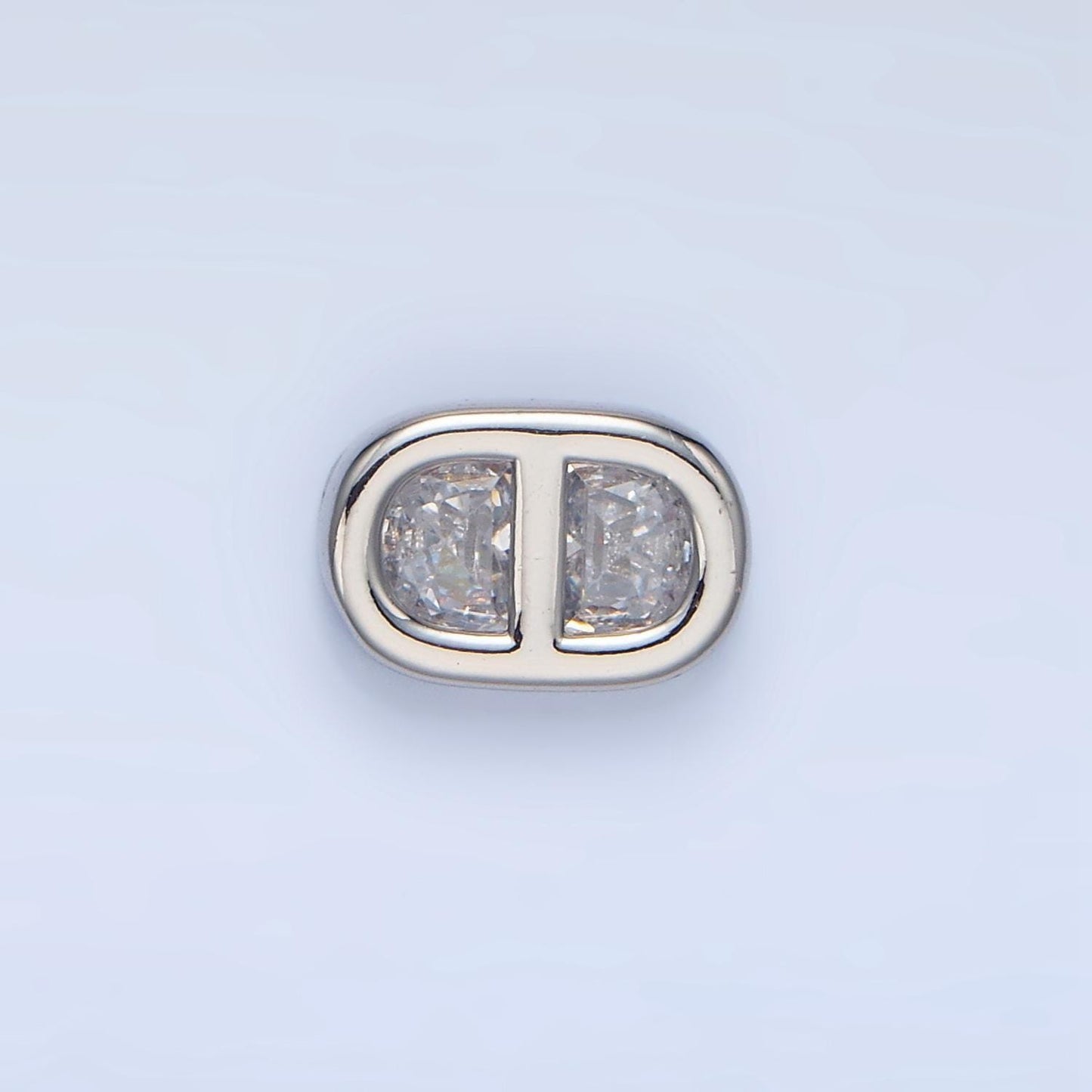 Clear cz anchor mariner 24k gold filled charm connector in gold & silver | f-524
