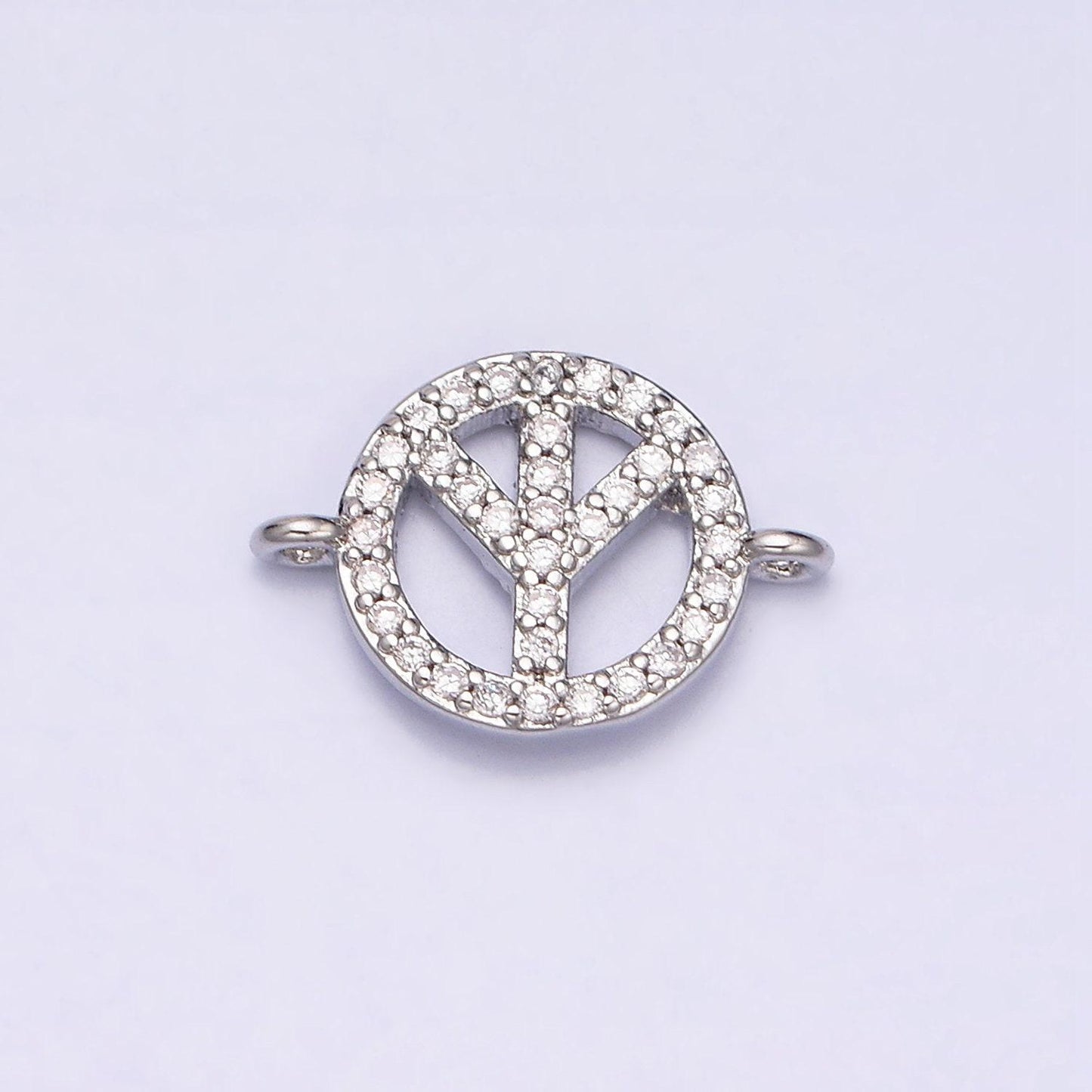 Peace sign charm, gold peace sign, micro pave charms, gold charms, peace symbol, pave pendants, cubic peace bracelet connector f-505