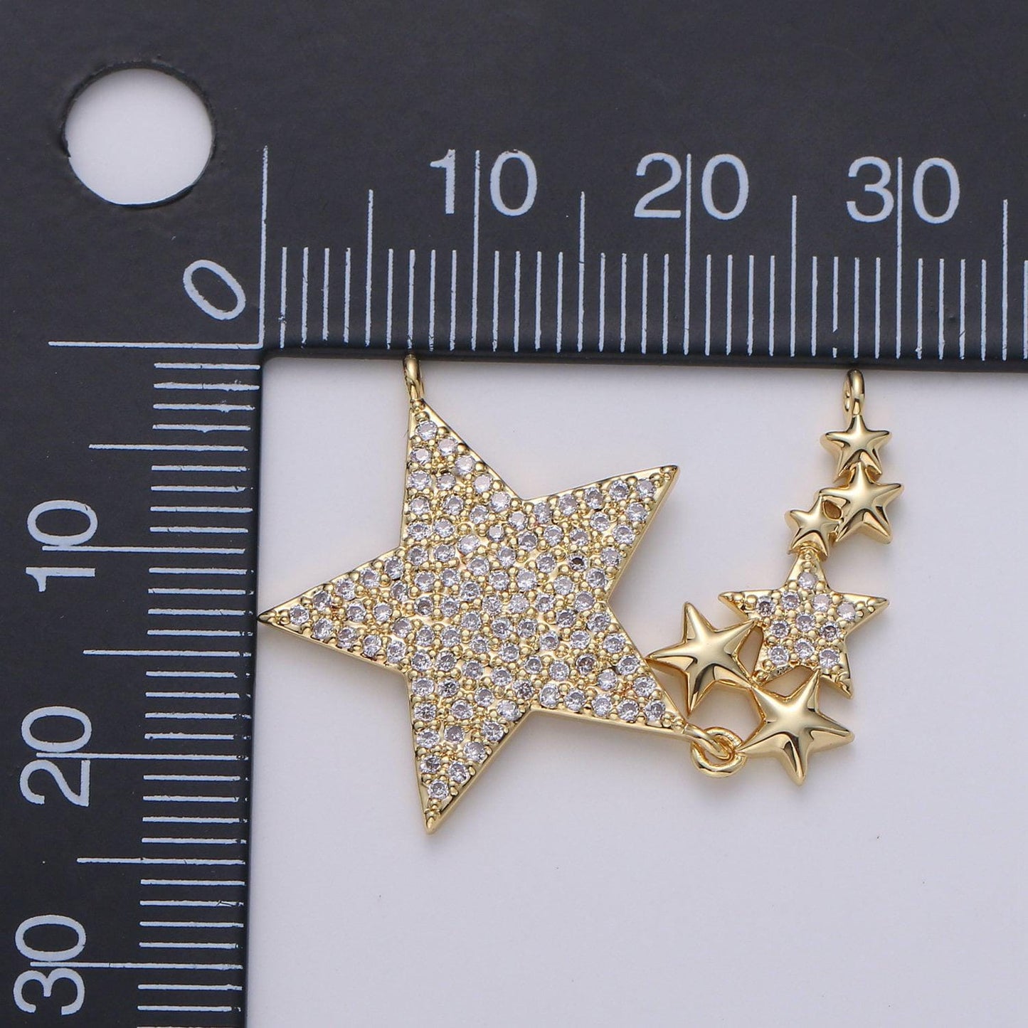 1pc 24k gold micro pave star charm, twinkle little star pendant charm, charm, for diy necklace component