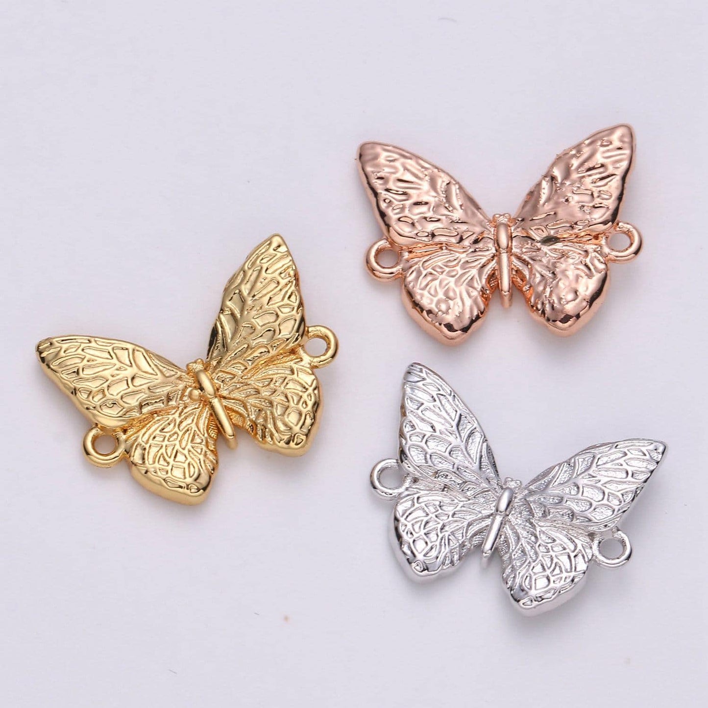 1pc gold butterfly charm connector bracelet necklace connector mariposa pendant charm link rose gold silver butterfly,459,460,461