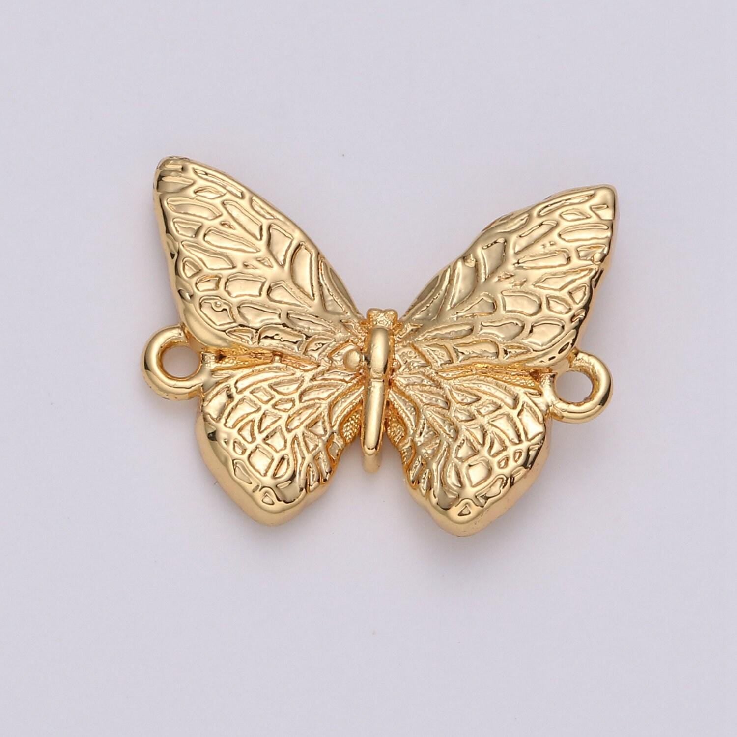 1pc gold butterfly charm connector bracelet necklace connector mariposa pendant charm link rose gold silver butterfly,459,460,461