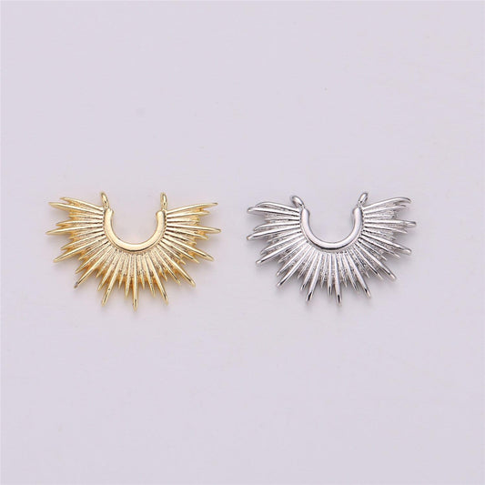 Sun burst connector charms , celestial drop charm pendant, wholesale connector jewelry, bracelet & necklace connector, f288