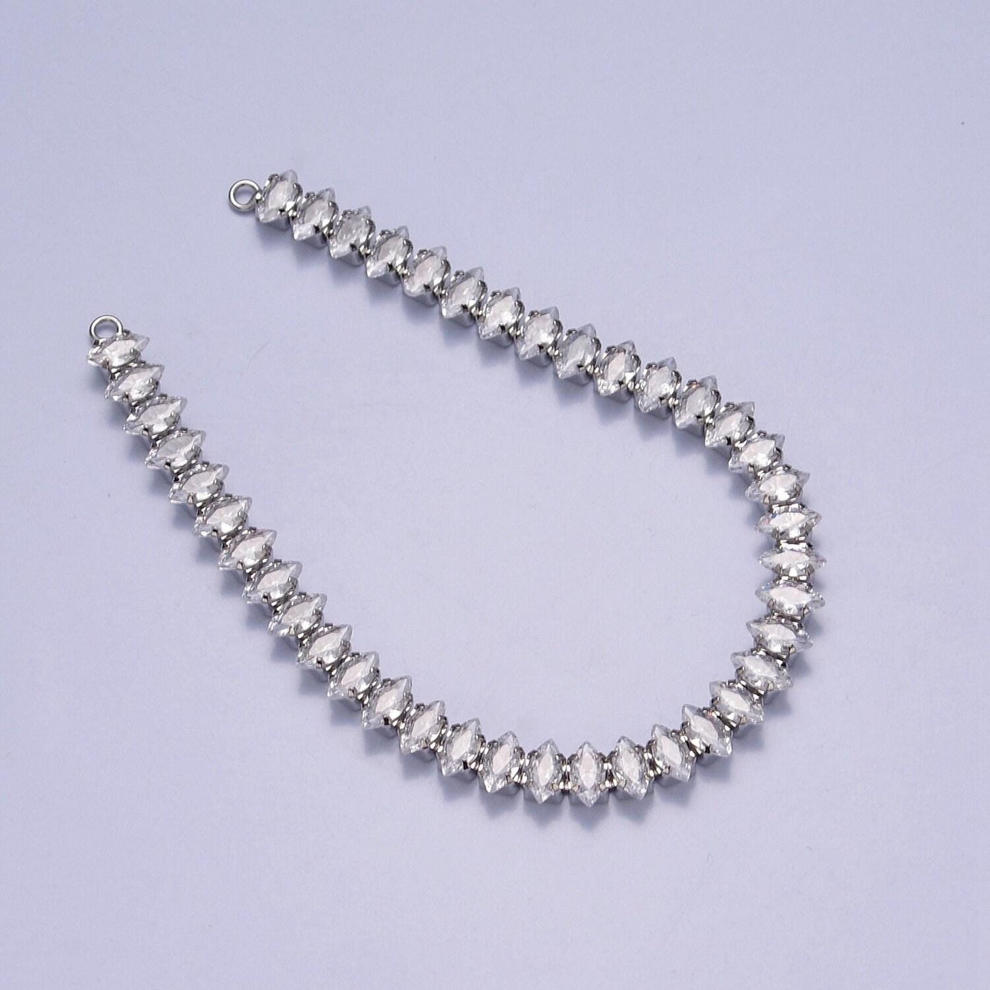 24k gold filled clear cz marquise paved connector bendable long bar connector for diy necklace component f-222