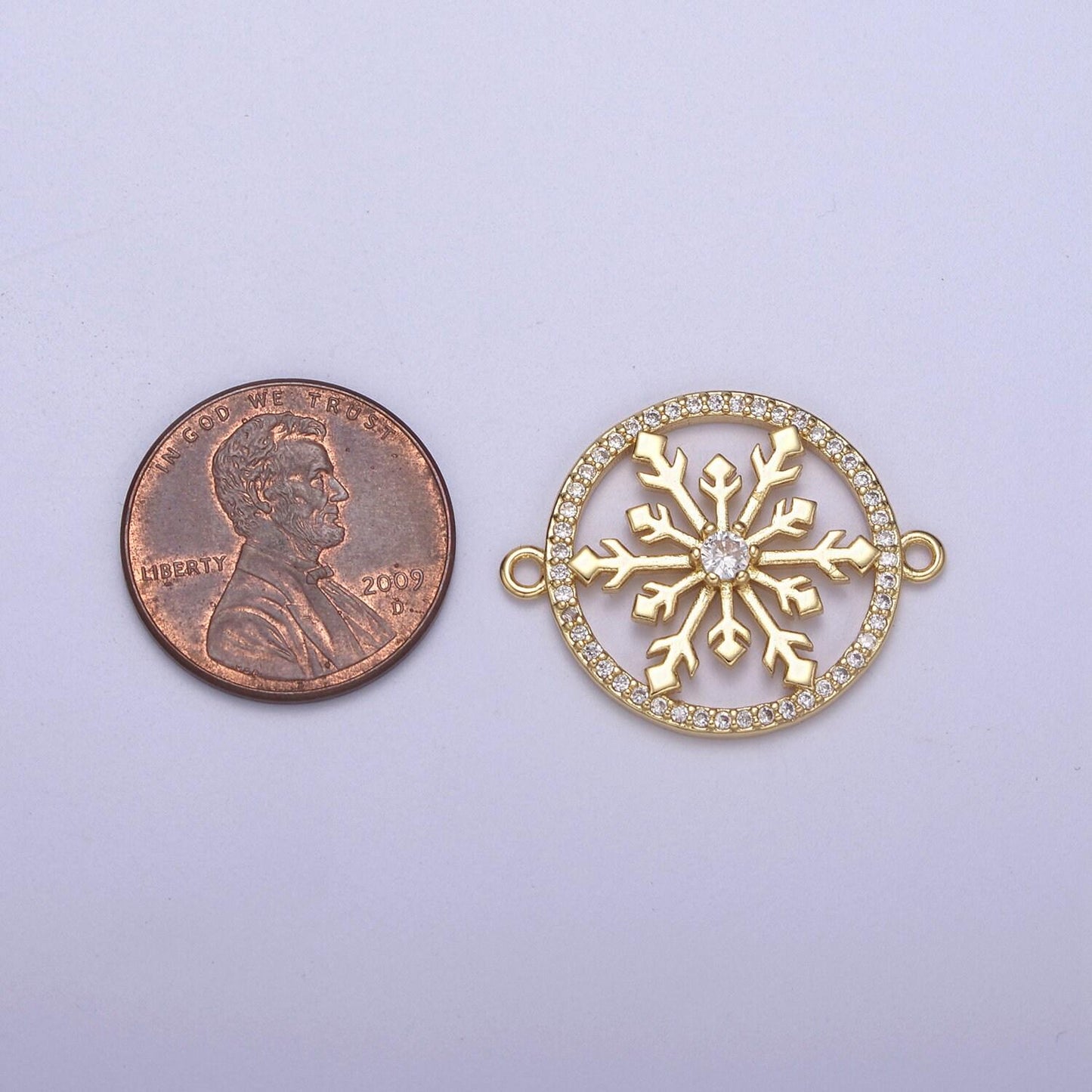 Gold cz pave snowflake charm cubic zirconia snow flake link connector for bracelet diy jewelry finding supplies f-146