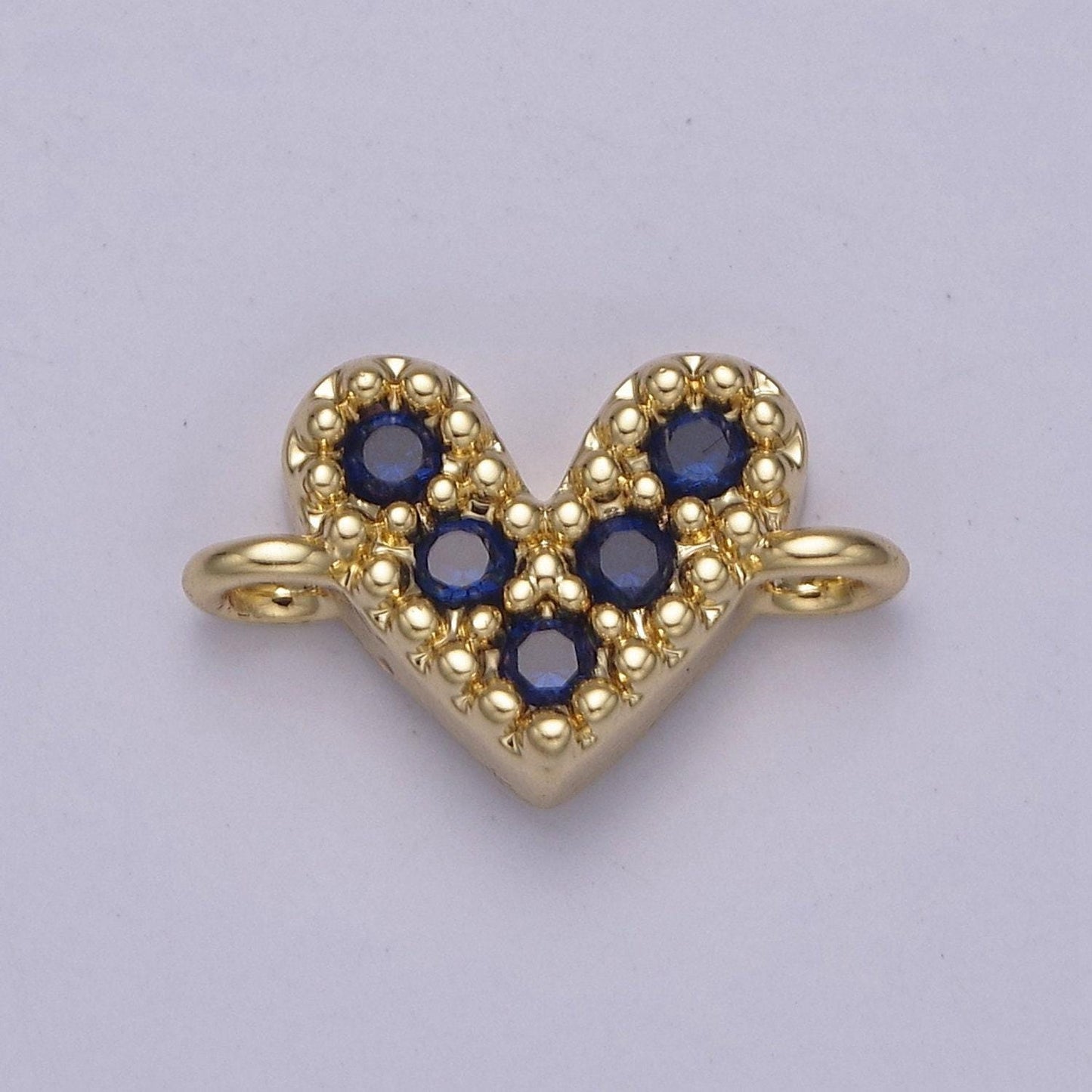 Mini 14k gold filled cubic heart charm connector for bracelet necklace link connector f-062
