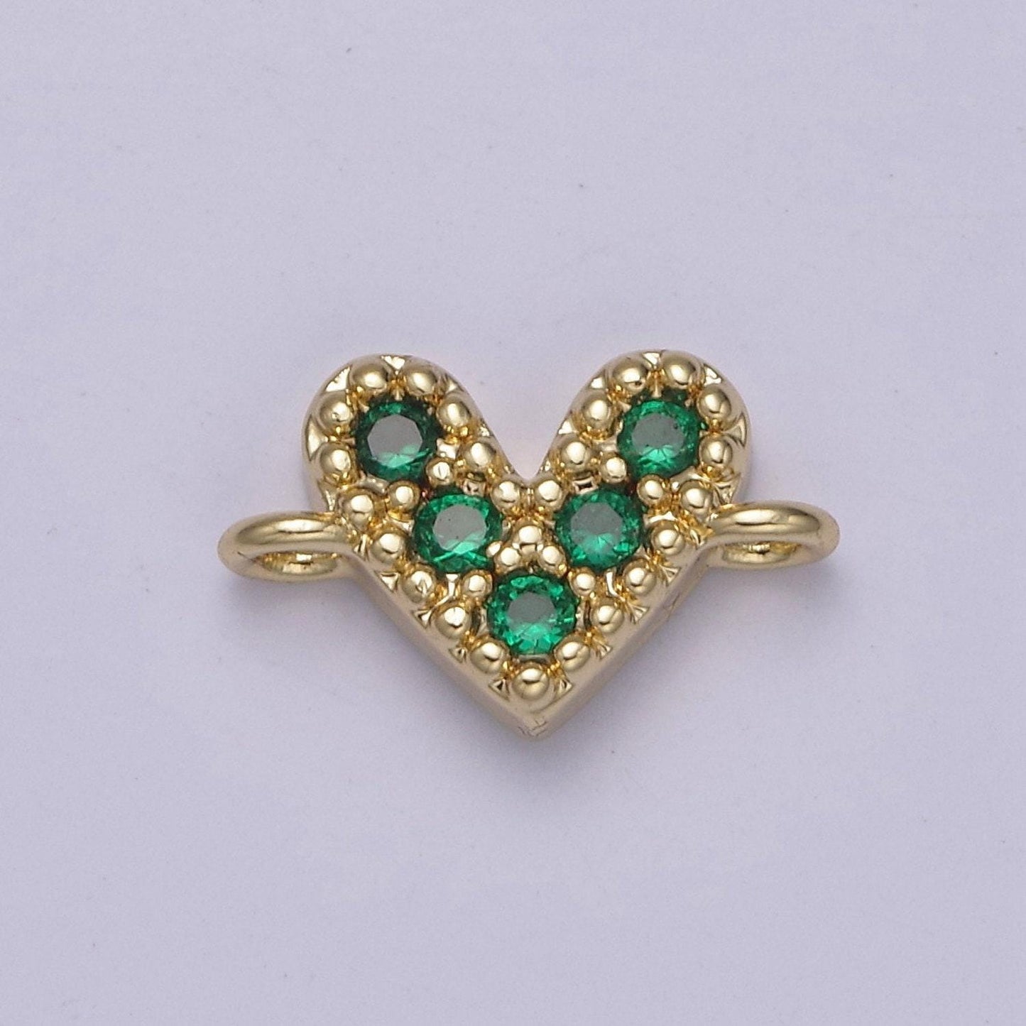 Mini 14k gold filled cubic heart charm connector for bracelet necklace link connector f-062