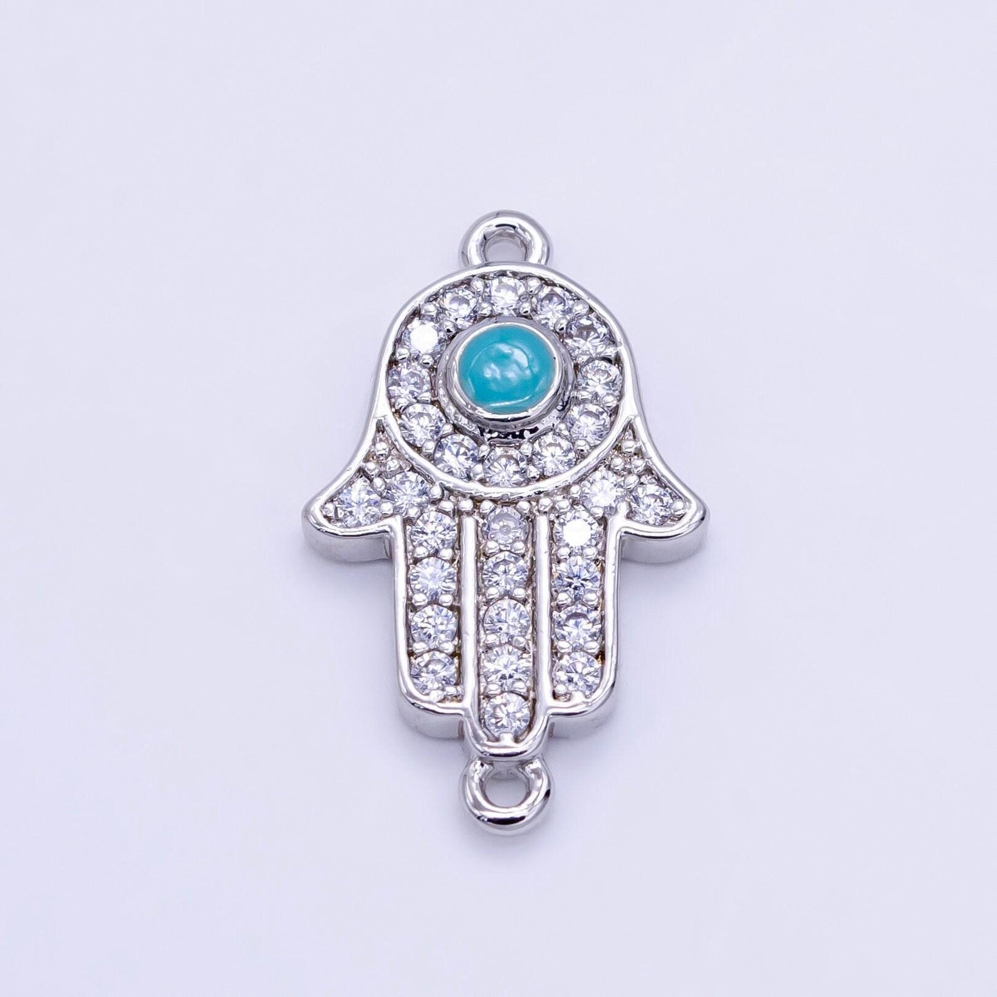 18k gold filled hamsa hand charm connector for bracelet necklace component f023