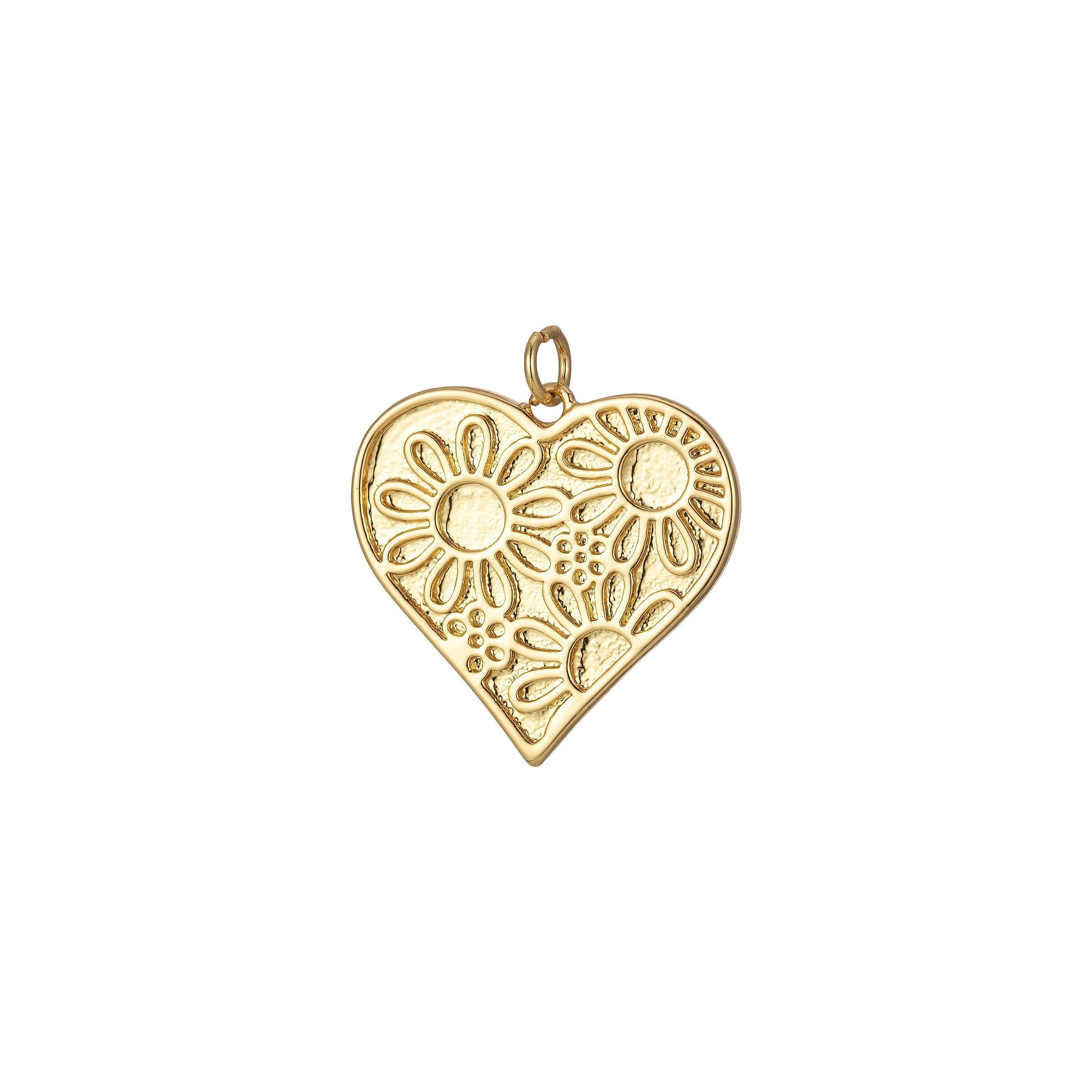 Mini gold heart garden flower charms, enamel colorful floral charm, gold love lock charm relationship jewelry inspired, 2255