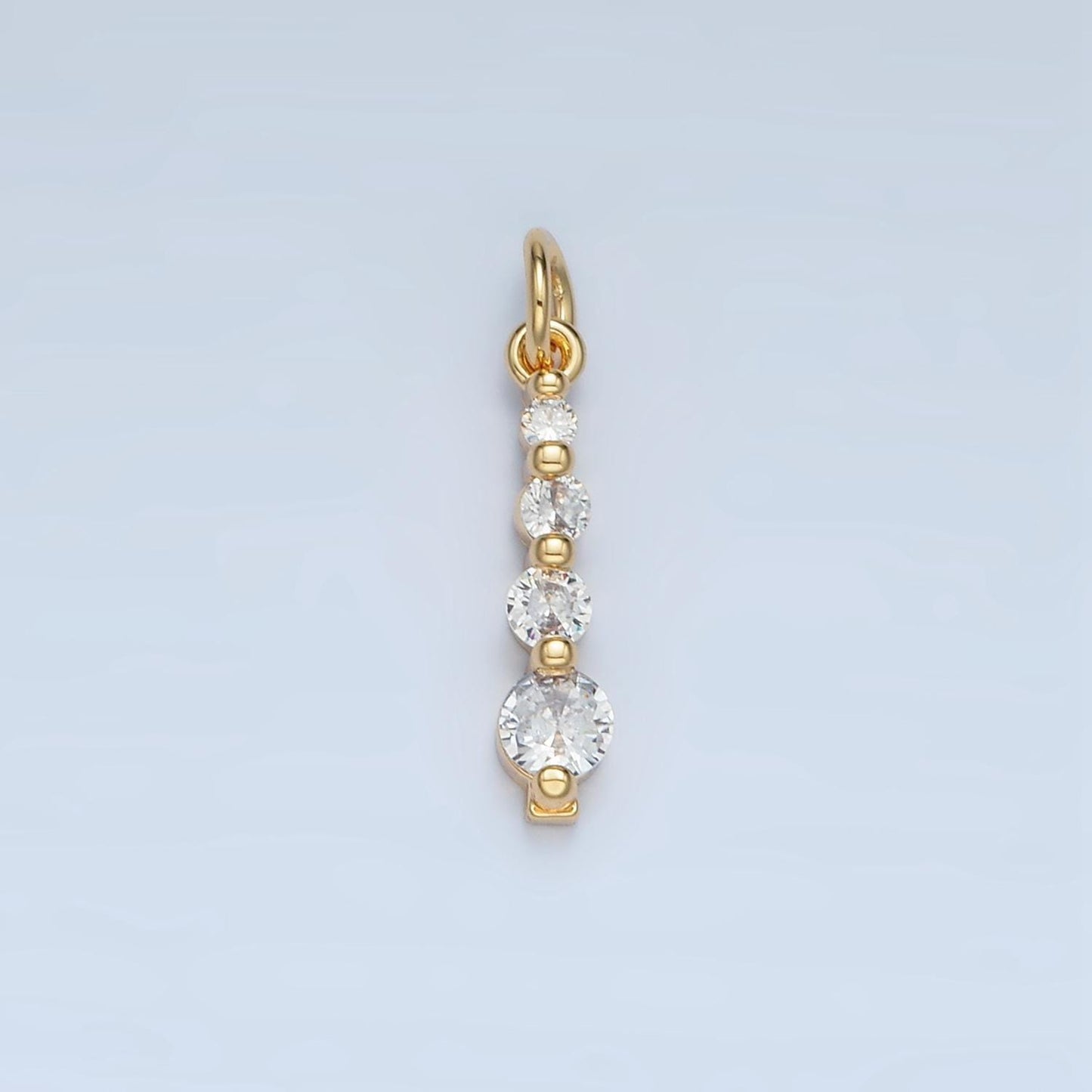 Quadruple linear drop 18mm gold filled charm | e-915