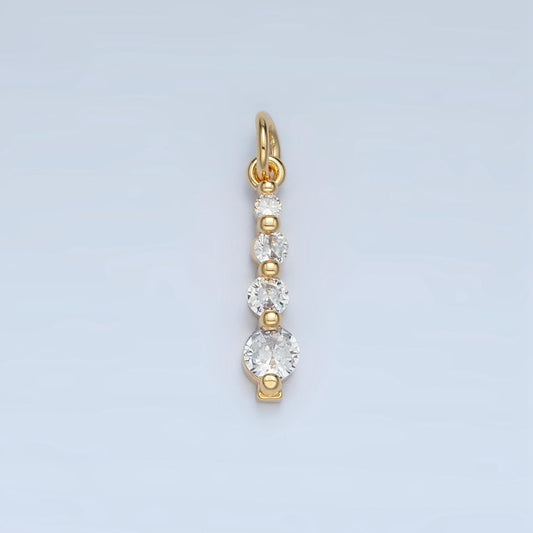 Quadruple linear drop 18mm gold filled charm | e-915