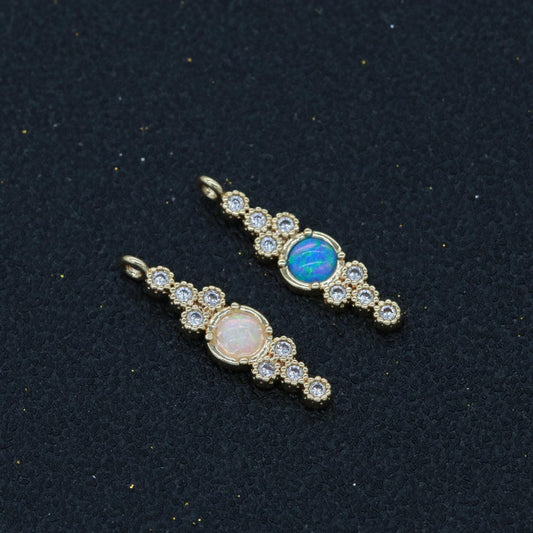Dainty opal charm gold round charm 14k gold fill bubble charm for bracelet necklace earring component dangle charm supply