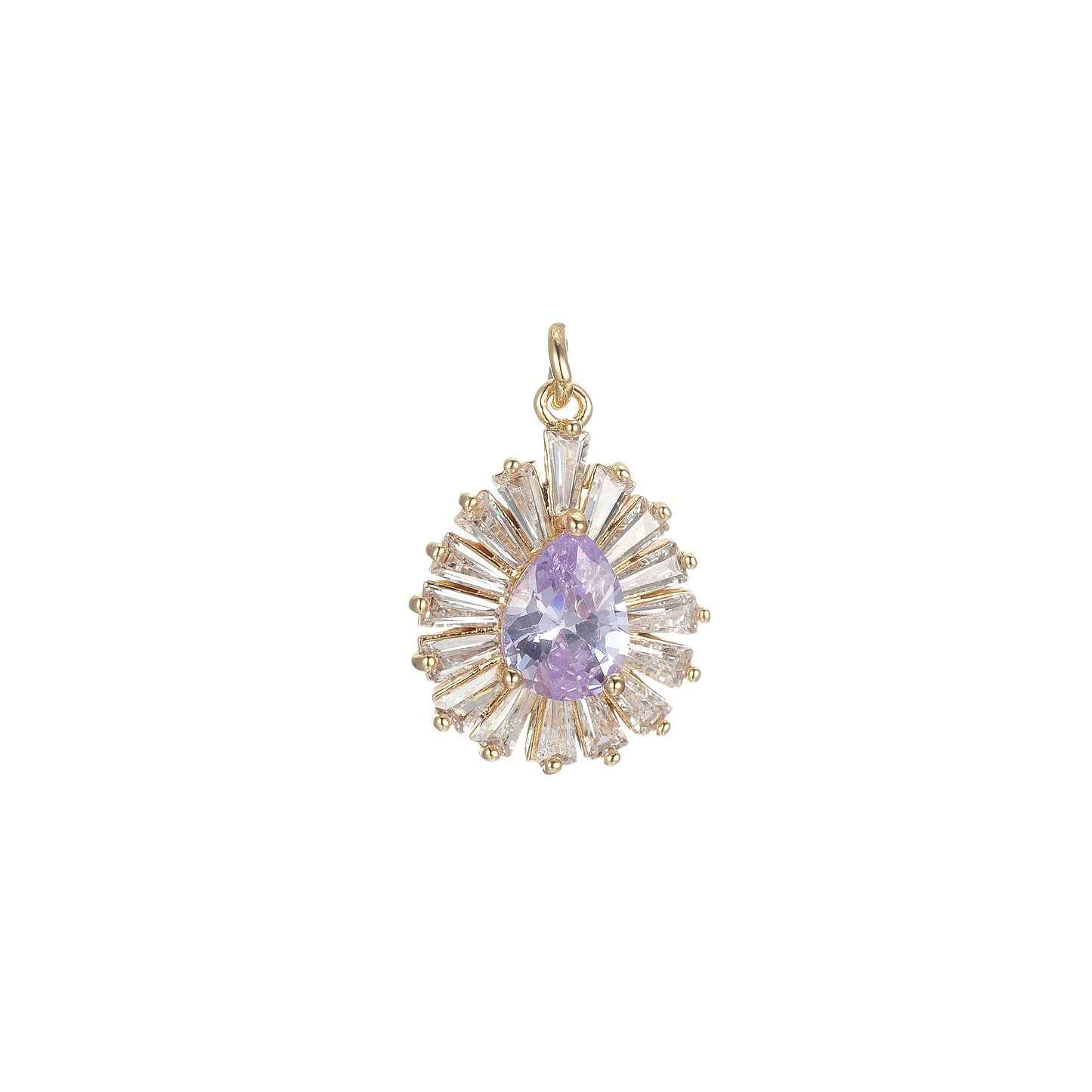 1x gold tear drop charm baguette cubic oval pendant dangle charms for necklace earring supply component e846, e845, e847