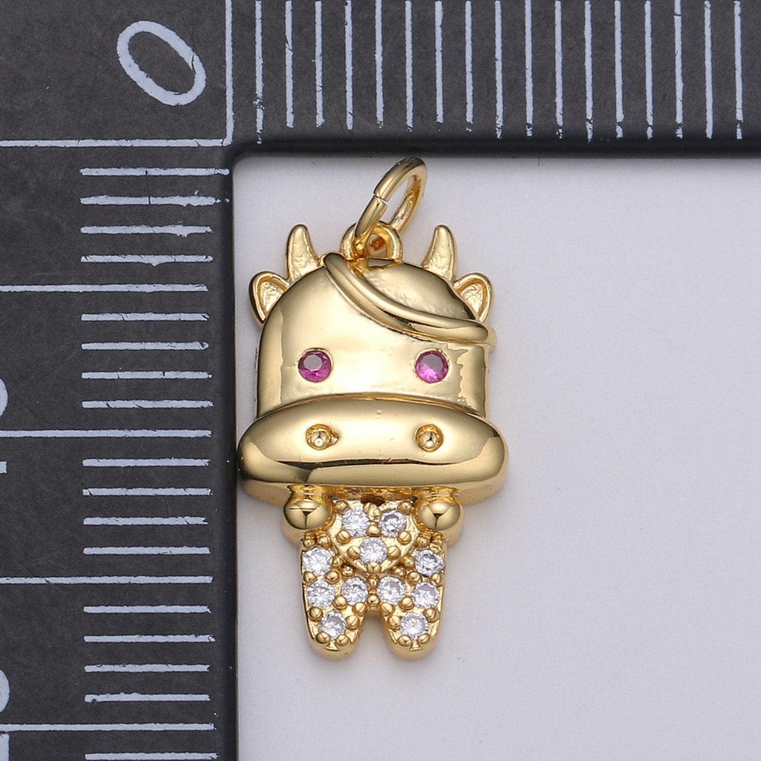 Lucky lunar new year pendant necklace, year of the ox necklace, gold pendant necklace,birthday gift for baby girl asian family ox gift e78