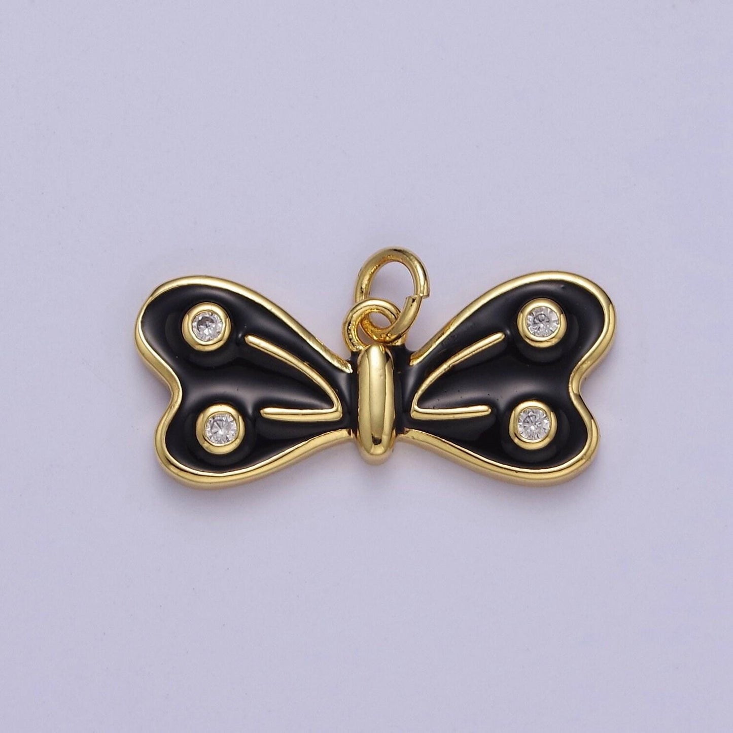 24k gold fill enamel butterfly charm, mini butterfly charm, animal gold butterfly e-765 e-766 e-767