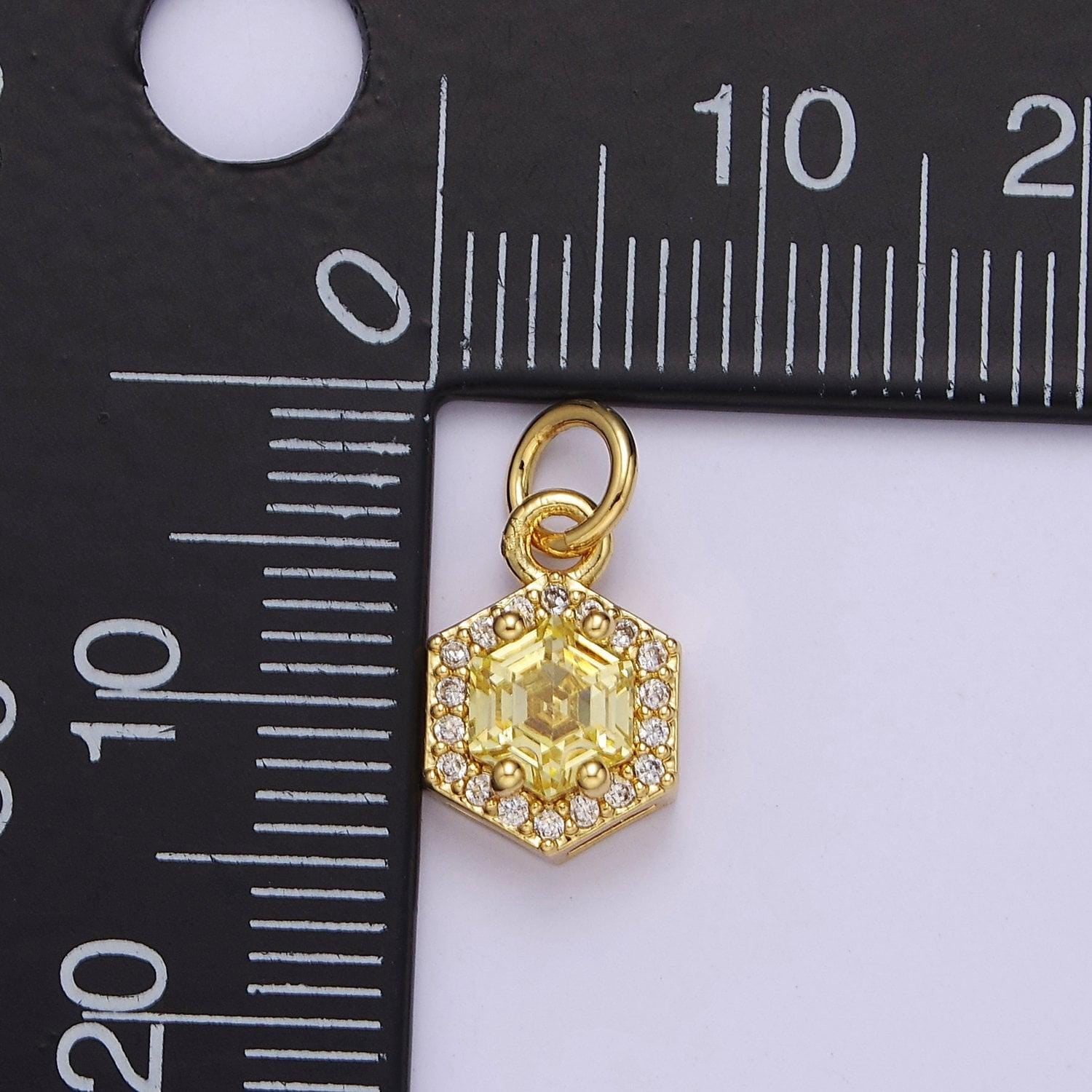Mini 24k gold filled octagon charm cz micro pave pendant for bracelet necklace e-758 e-759 e-760 e-761 e-762