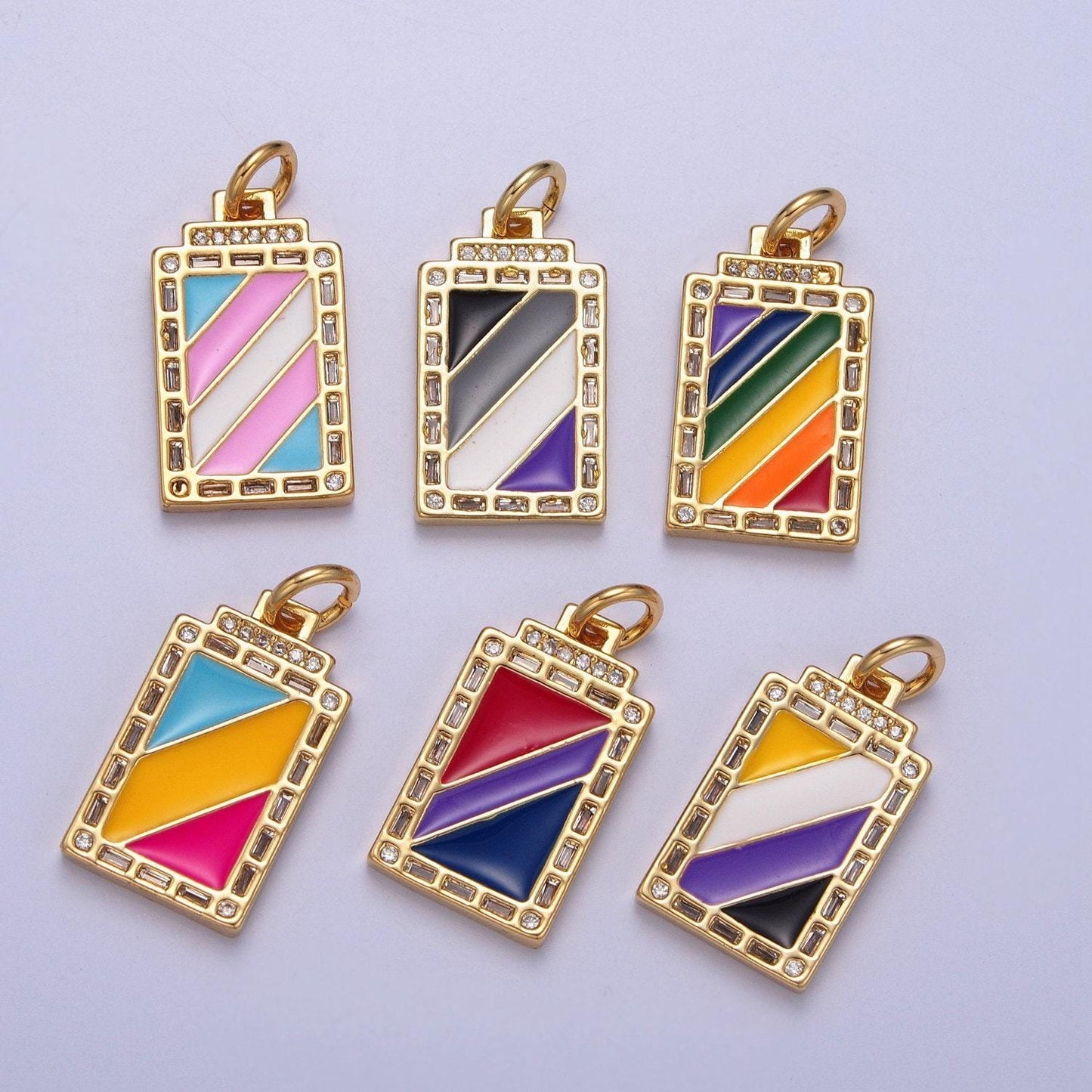 Dainty pride flag charm lgbtq pendant 14k gold filled trans gay pansexual nonbinary non binary bisexual asexual jewelry