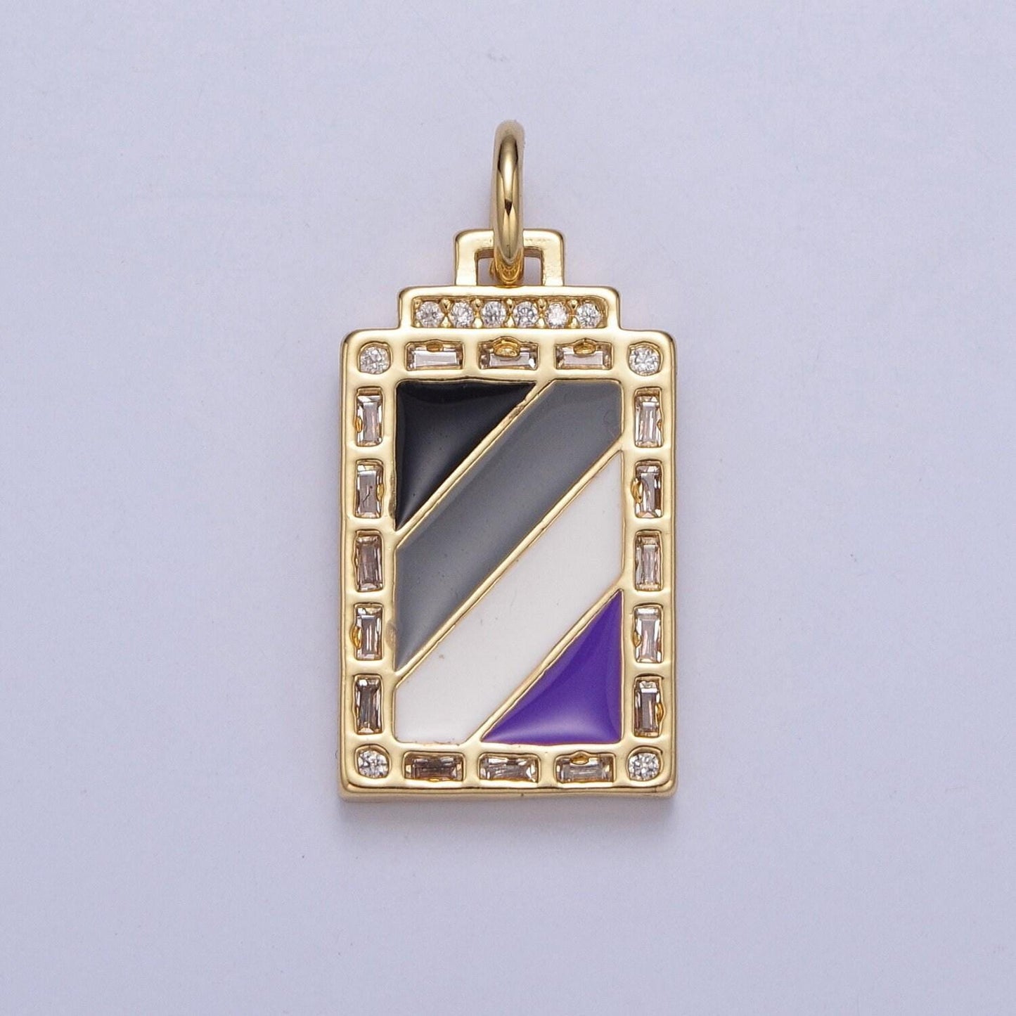 Dainty pride flag charm lgbtq pendant 14k gold filled trans gay pansexual nonbinary non binary bisexual asexual jewelry