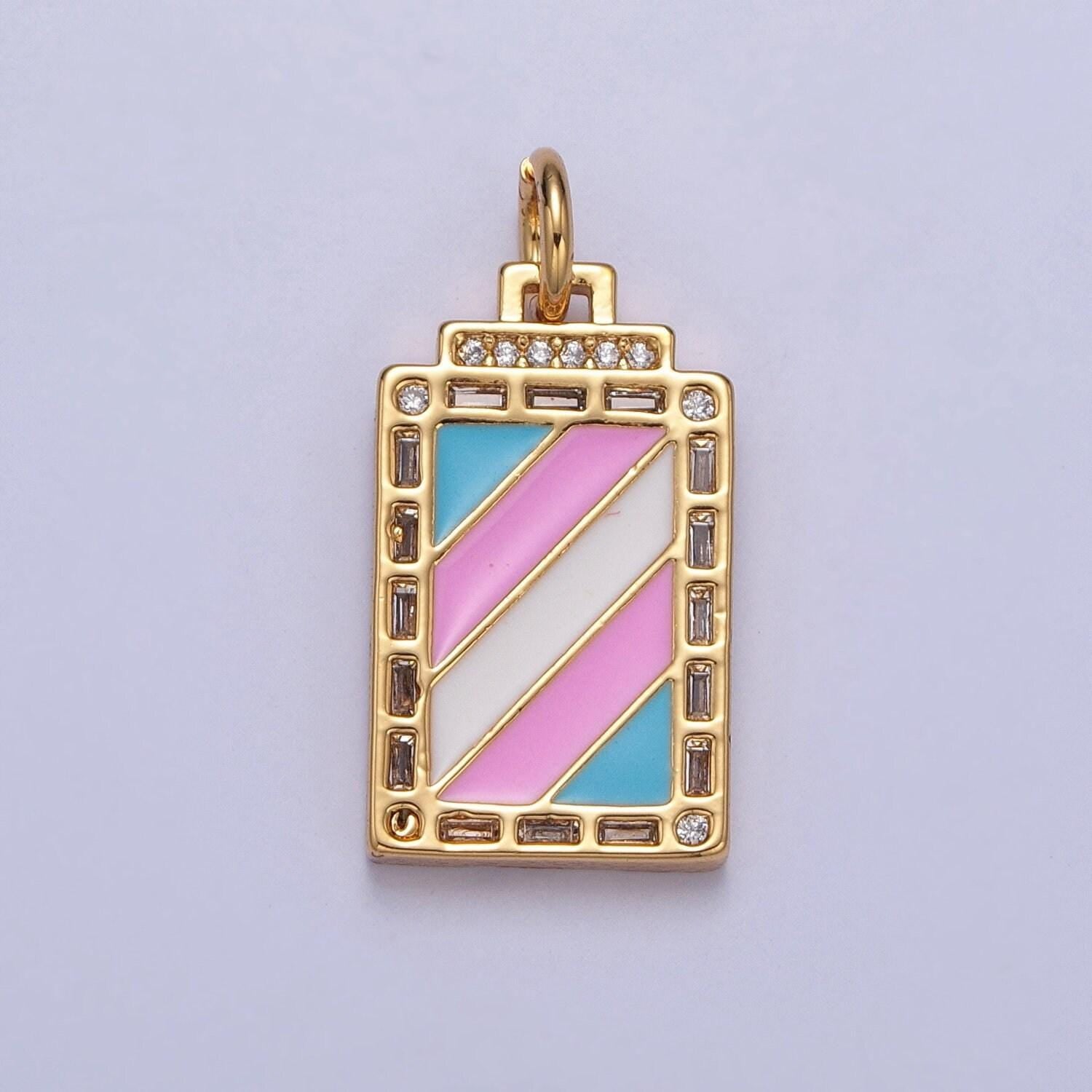 Dainty pride flag charm lgbtq pendant 14k gold filled trans gay pansexual nonbinary non binary bisexual asexual jewelry