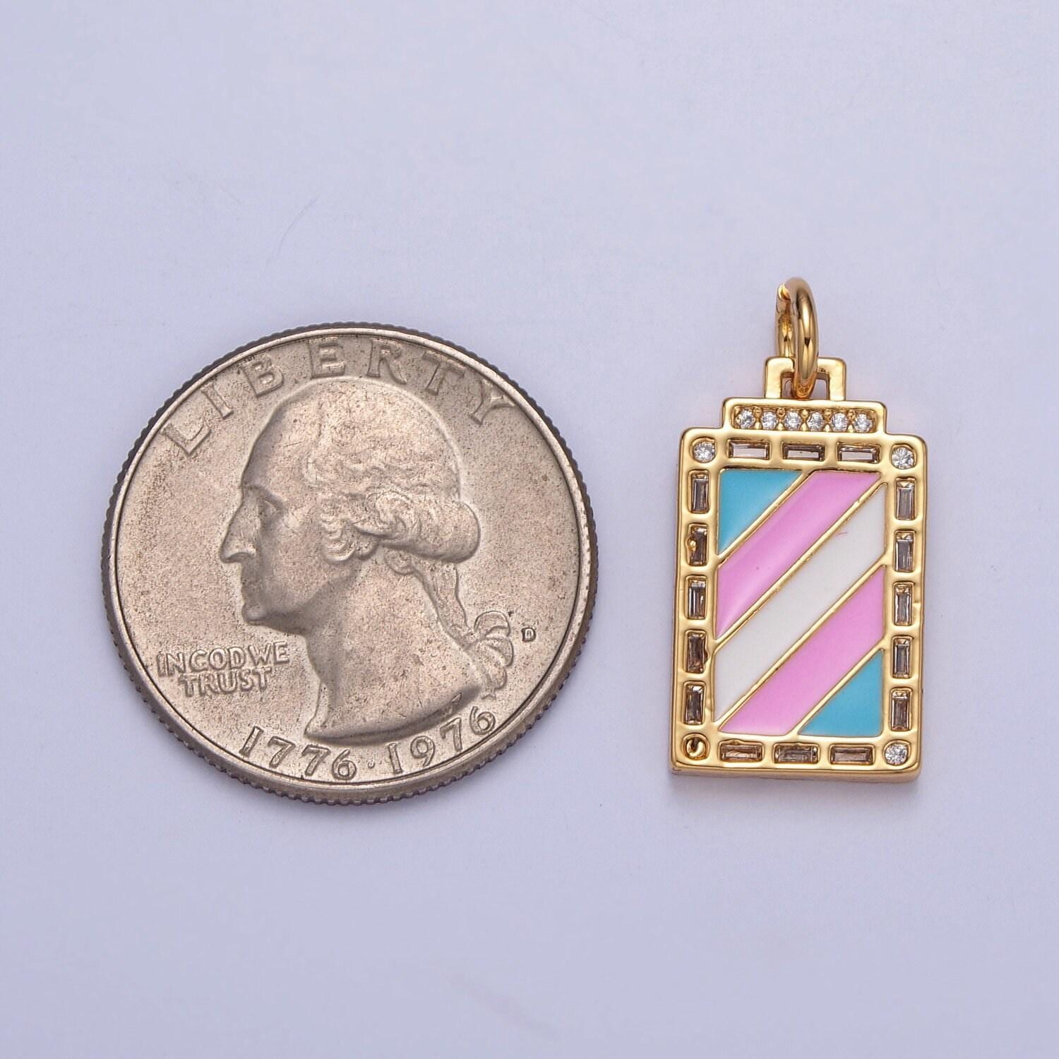 Dainty pride flag charm lgbtq pendant 14k gold filled trans gay pansexual nonbinary non binary bisexual asexual jewelry