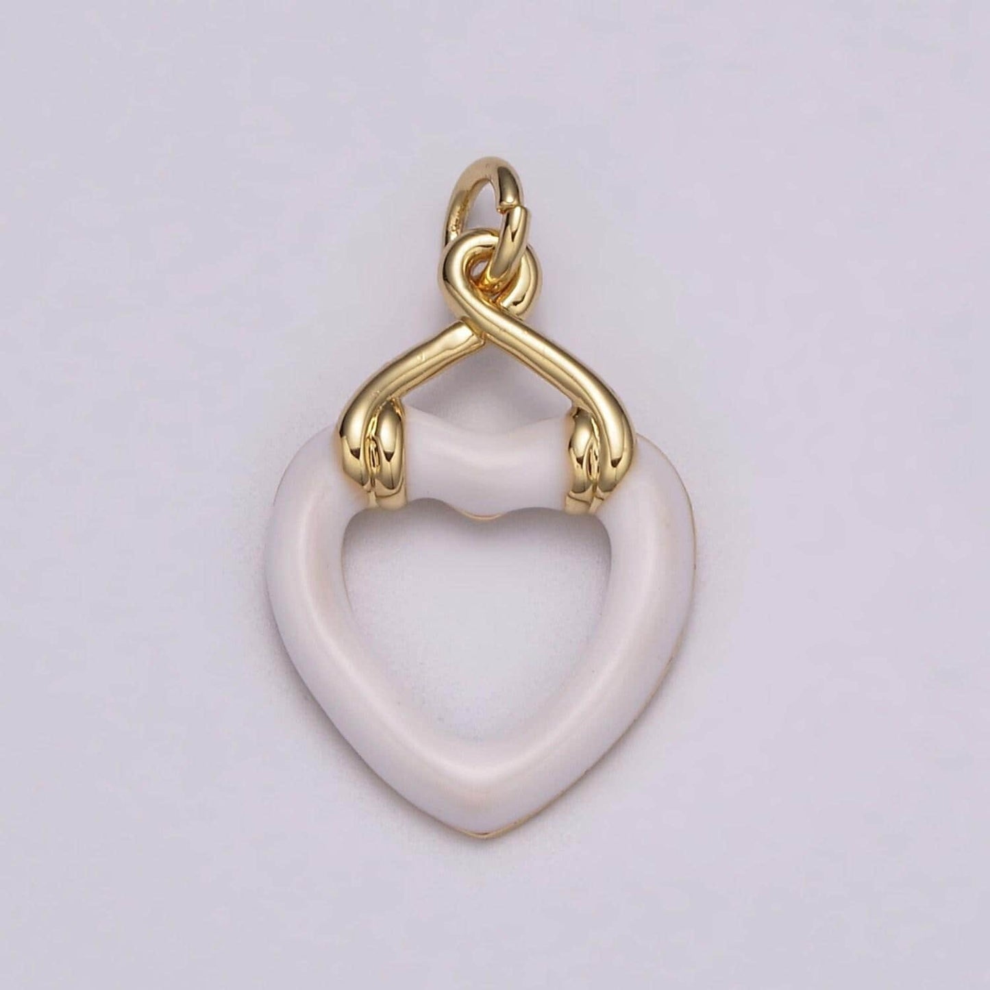 Open heart charms enamel colorful hearts black white pink green on gold filled for bracelet earring necklace charm