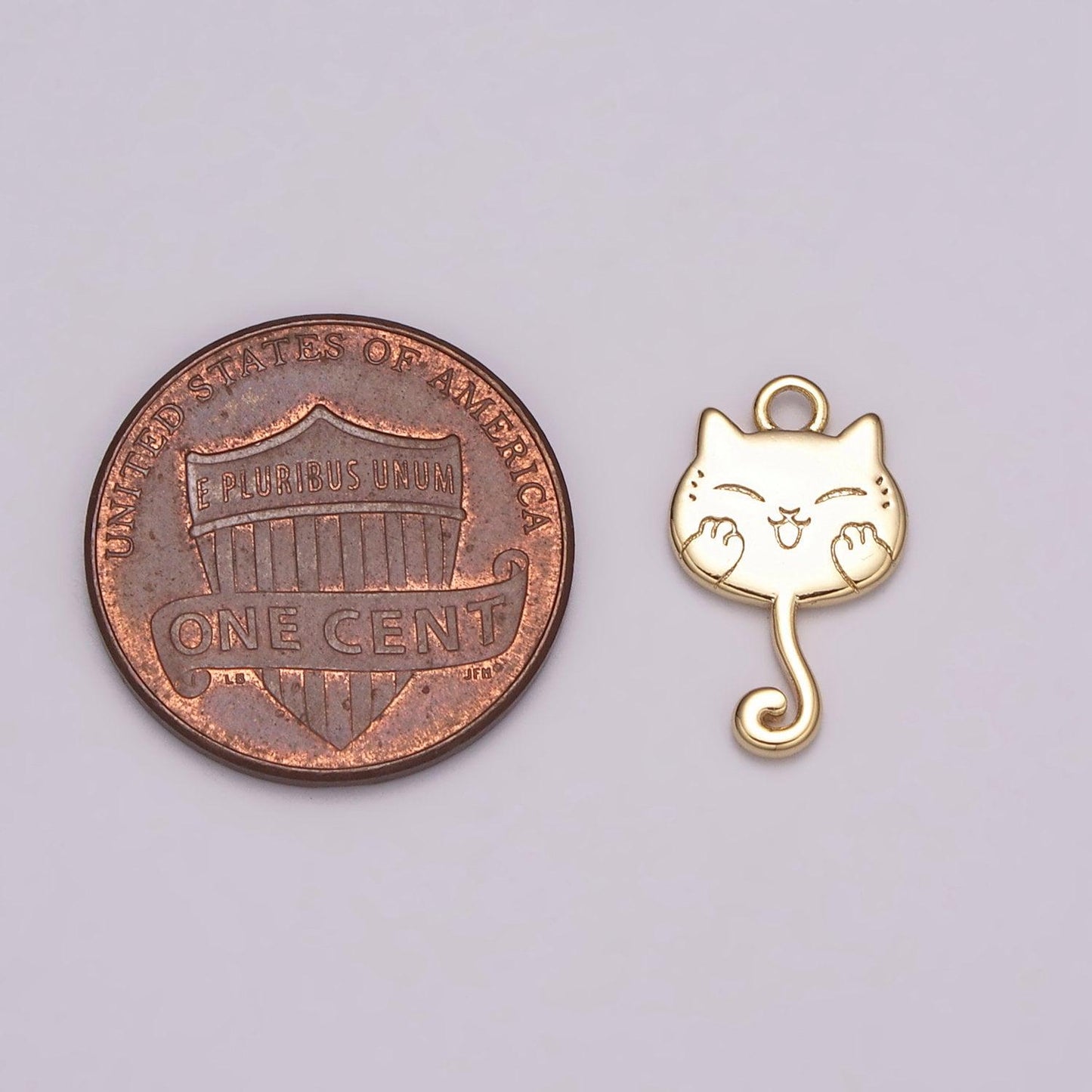 Cute gold hanging kitty kawaii charm white japanese cat charm for necklace earring bracelet phone charm