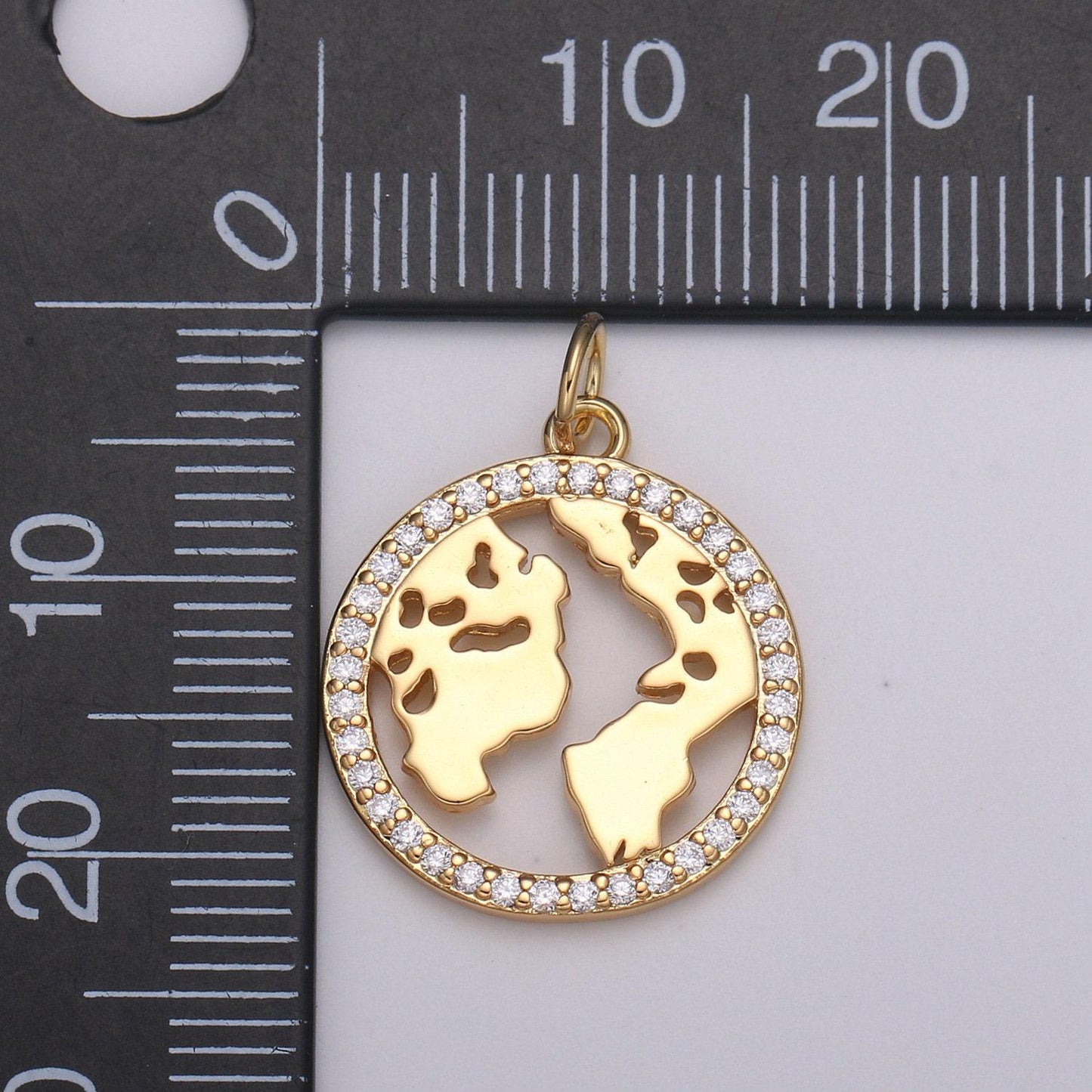 Micro pave clear cz planet of the universe pendant 18k gold charm, star galaxy, world continent diy jewelry necklace e-590