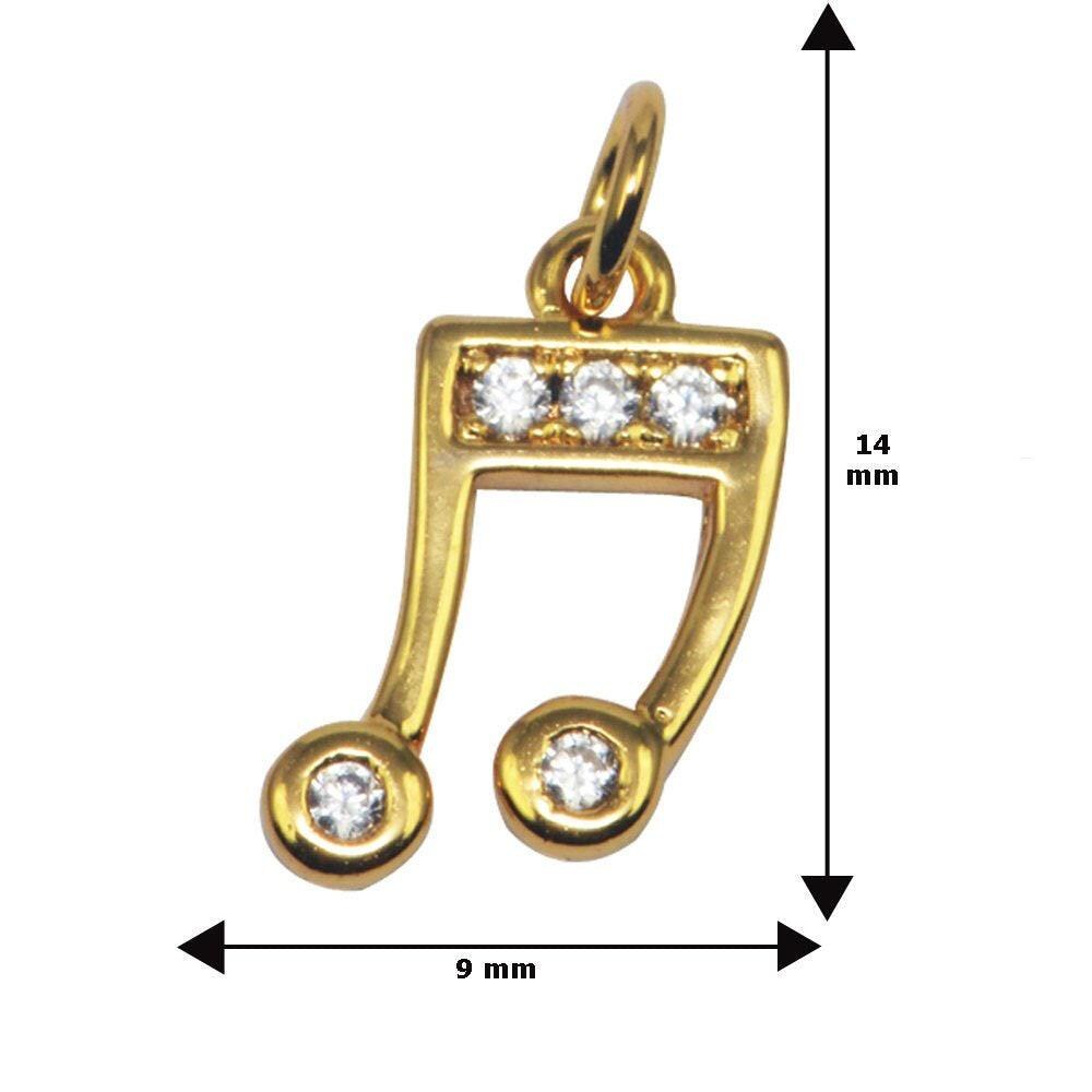 Gold filled musical note charm design micro pave pendant for earring necklace bracelet charm supply e-568 e-569