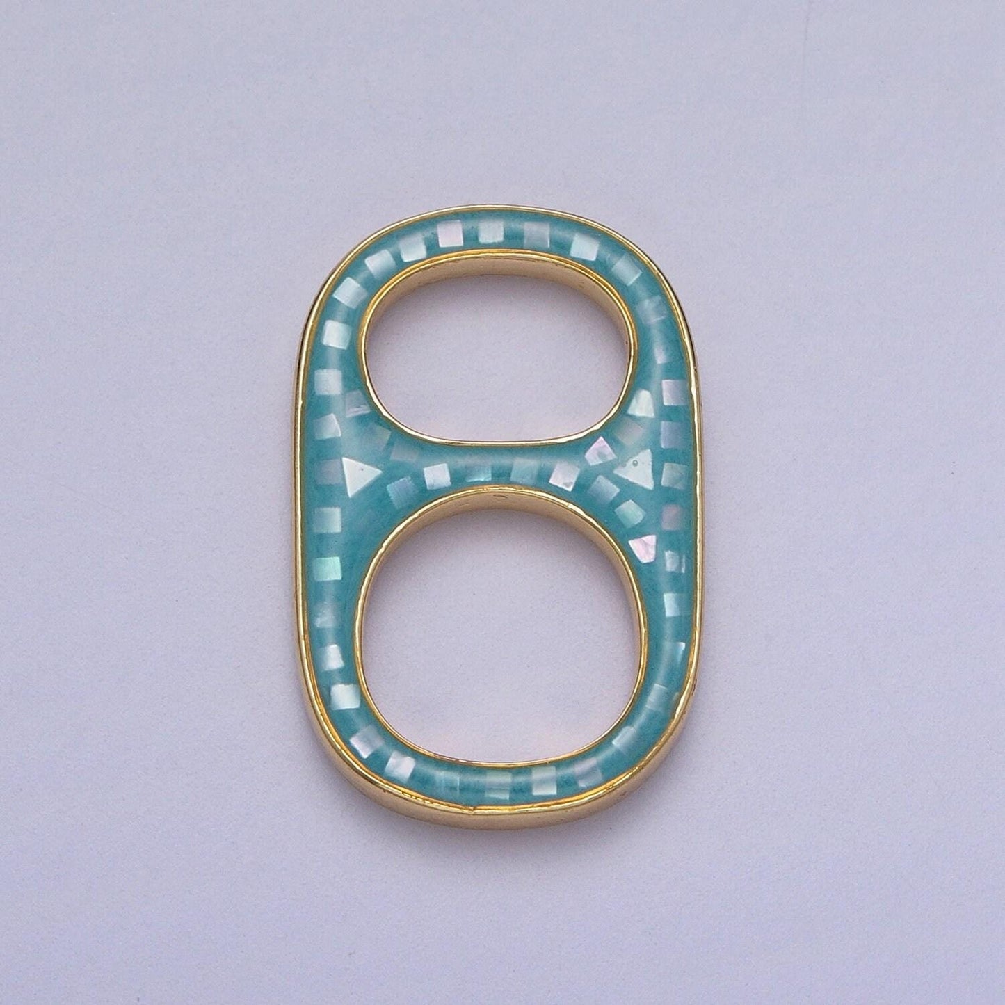 Dainty pink, blue white abalone shell opal soda cap pendant jewelry making supply in 24k gold filled soda tab charm c-102