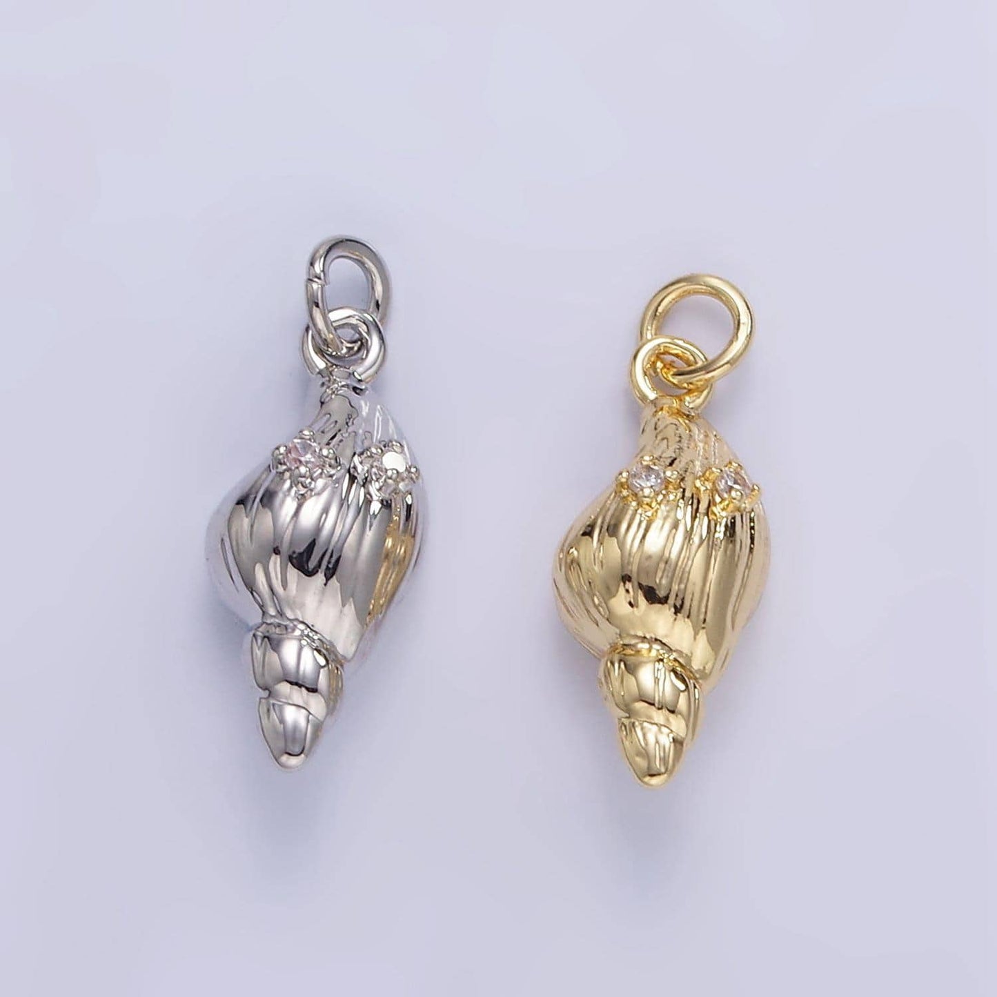 18k gold filled sea shell conch shell charm e-390