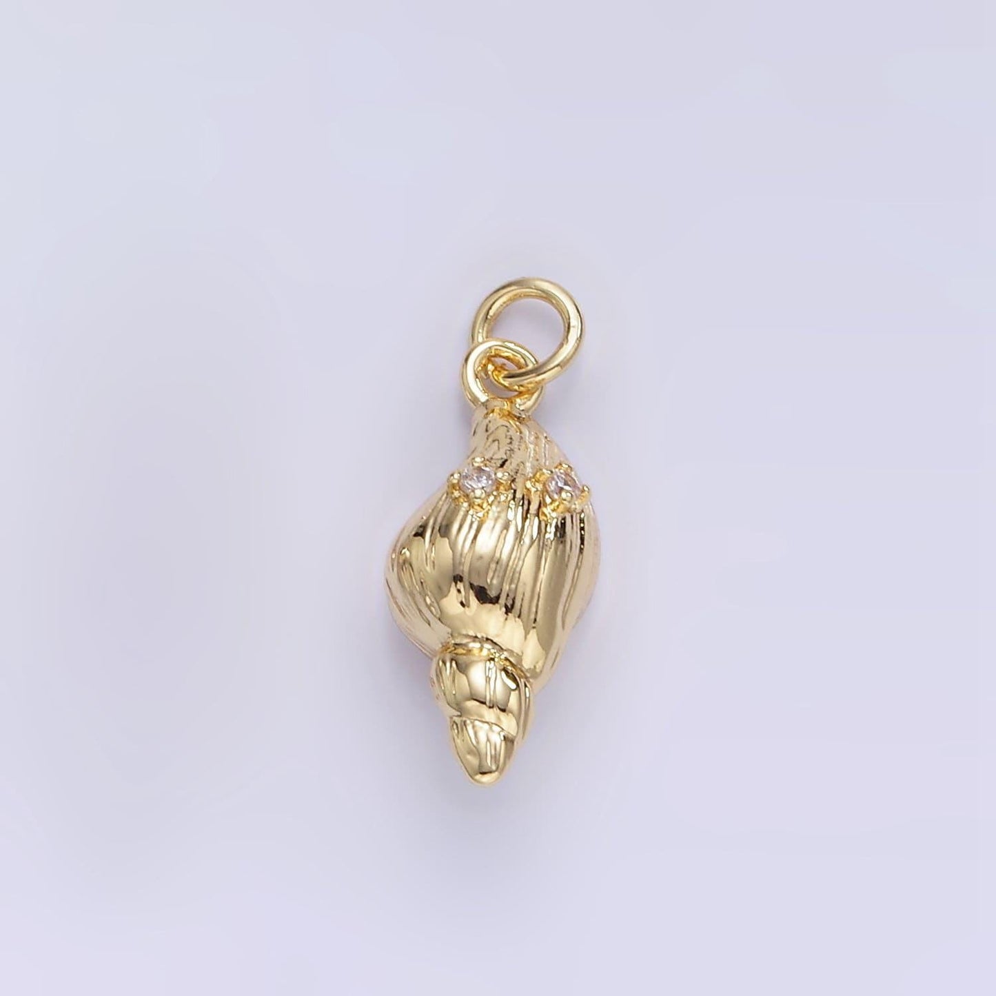18k gold filled sea shell conch shell charm e-390
