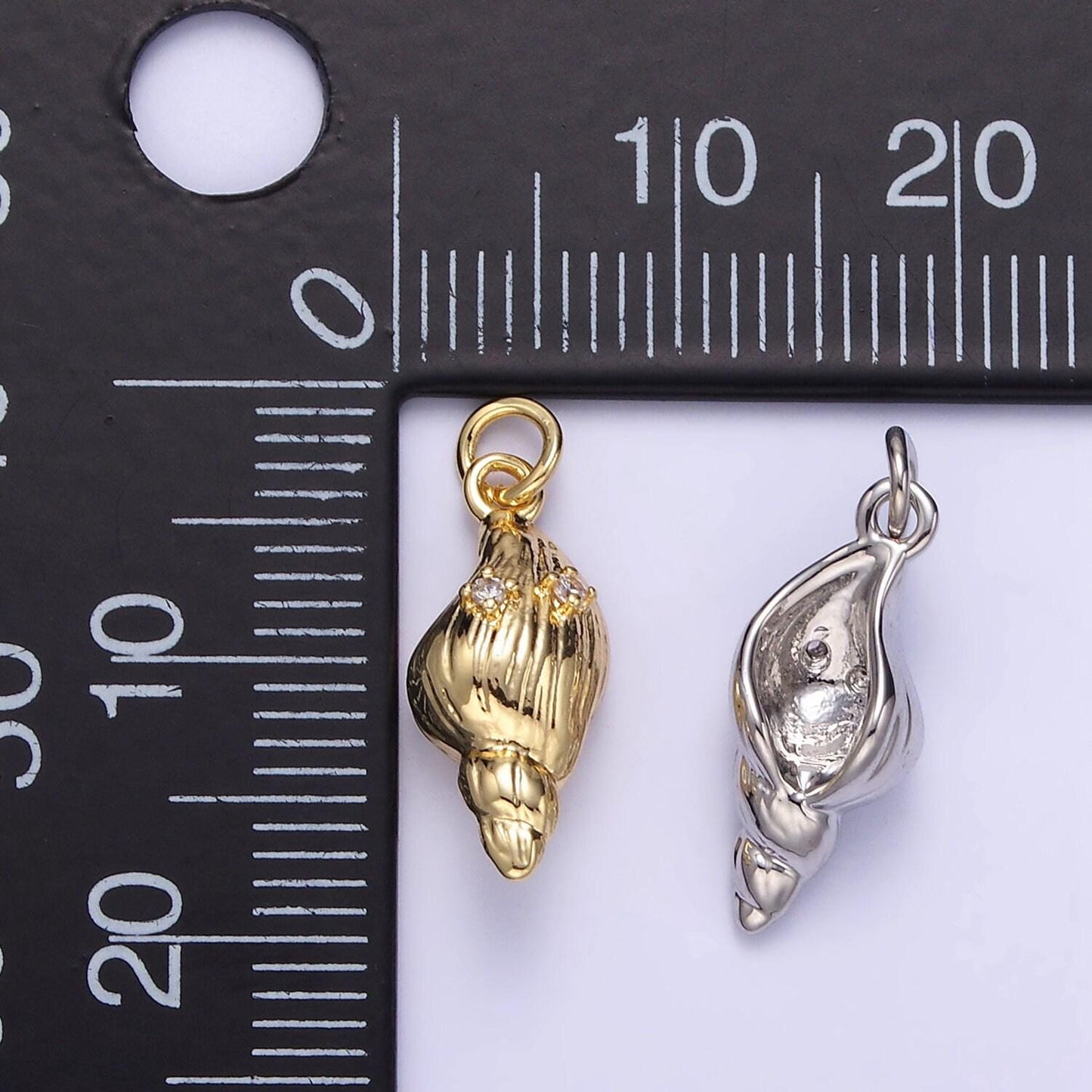18k gold filled sea shell conch shell charm e-390