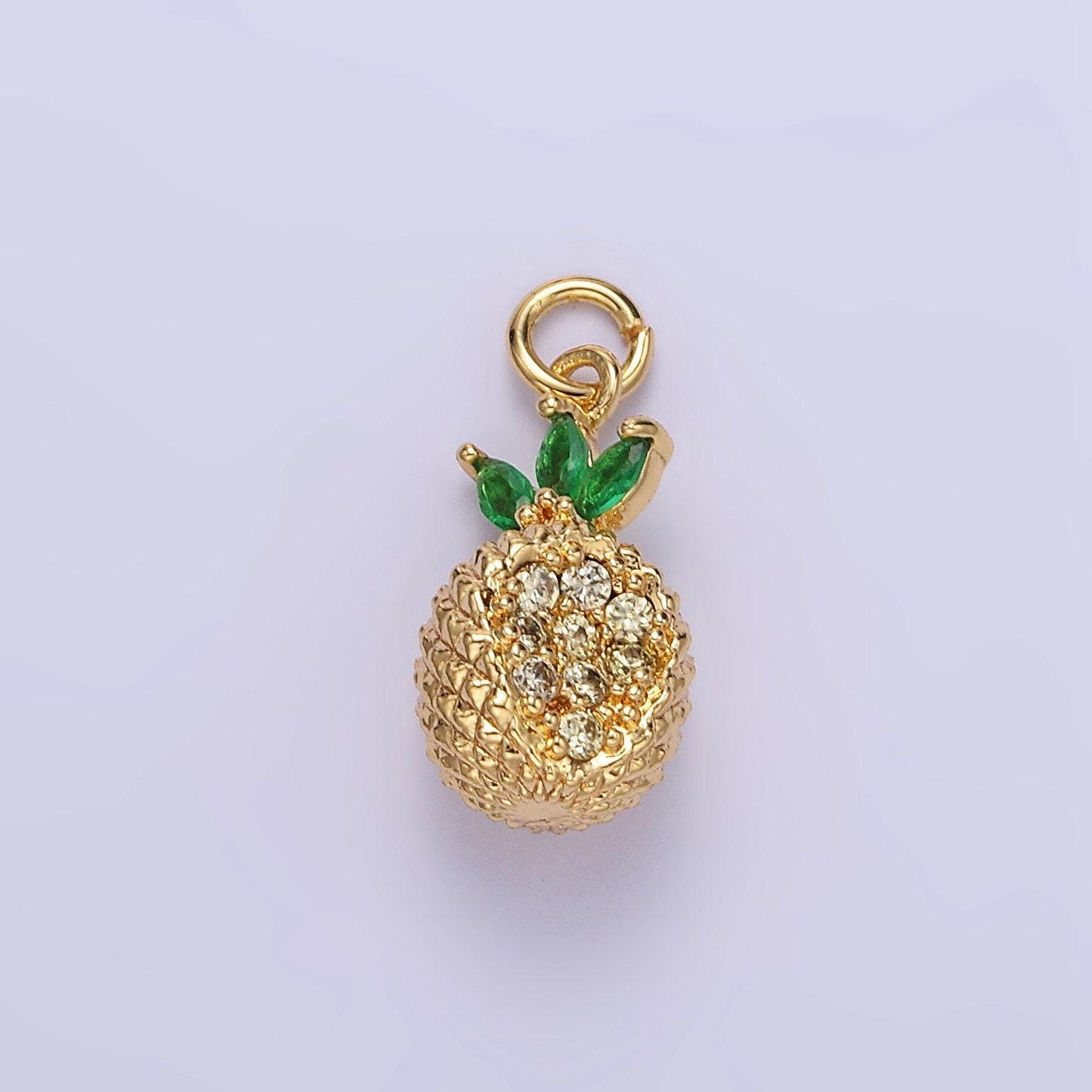 Cubic gold pineapple charms 24k gold filled pineapple pendant dole fruit charm for bracelet necklace for diy jewelry making supply e367