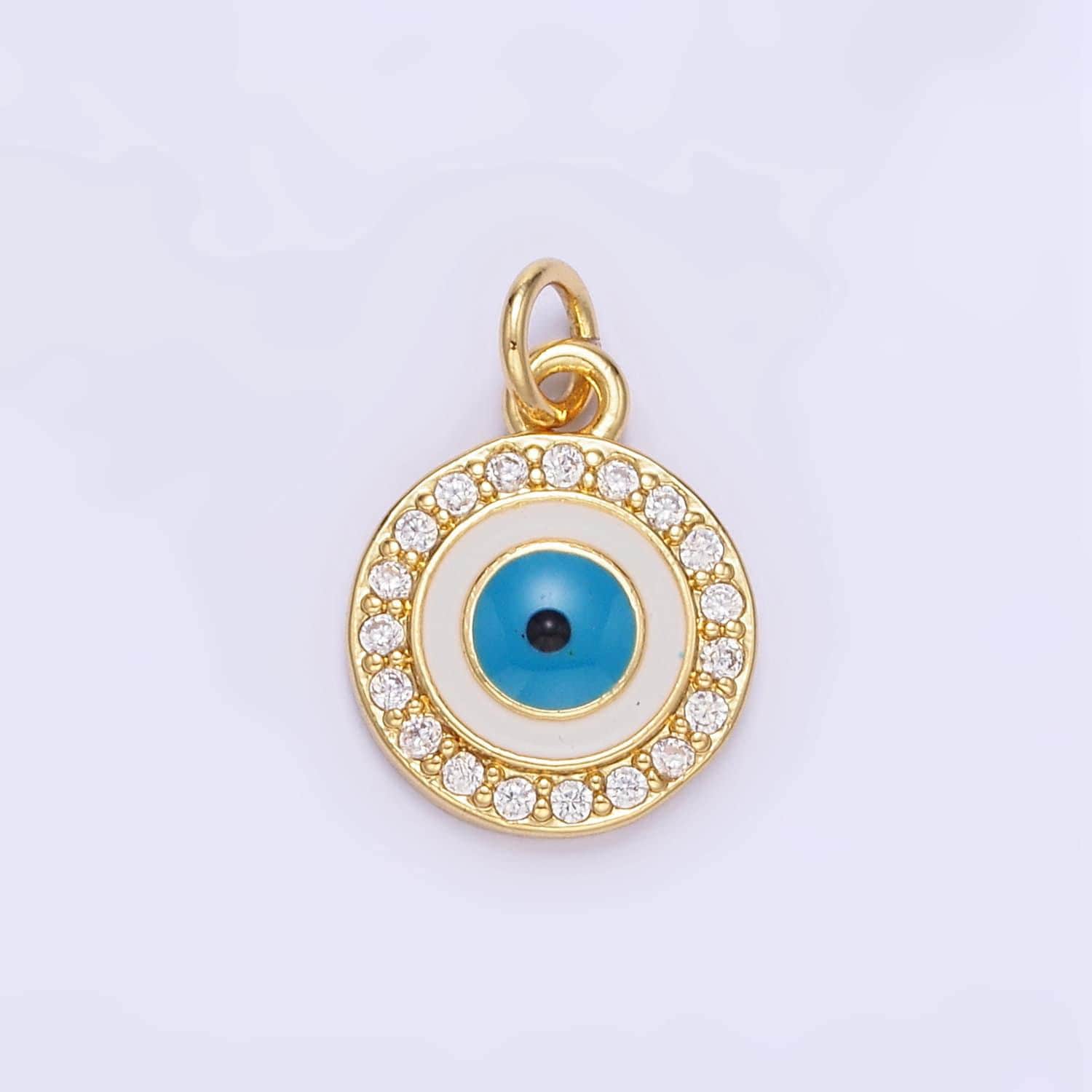 Gold evil eye charm 24k gold filled cz eye pendant mini greek eye amulet charm bracelet necklace for diy jewelry making supply e365