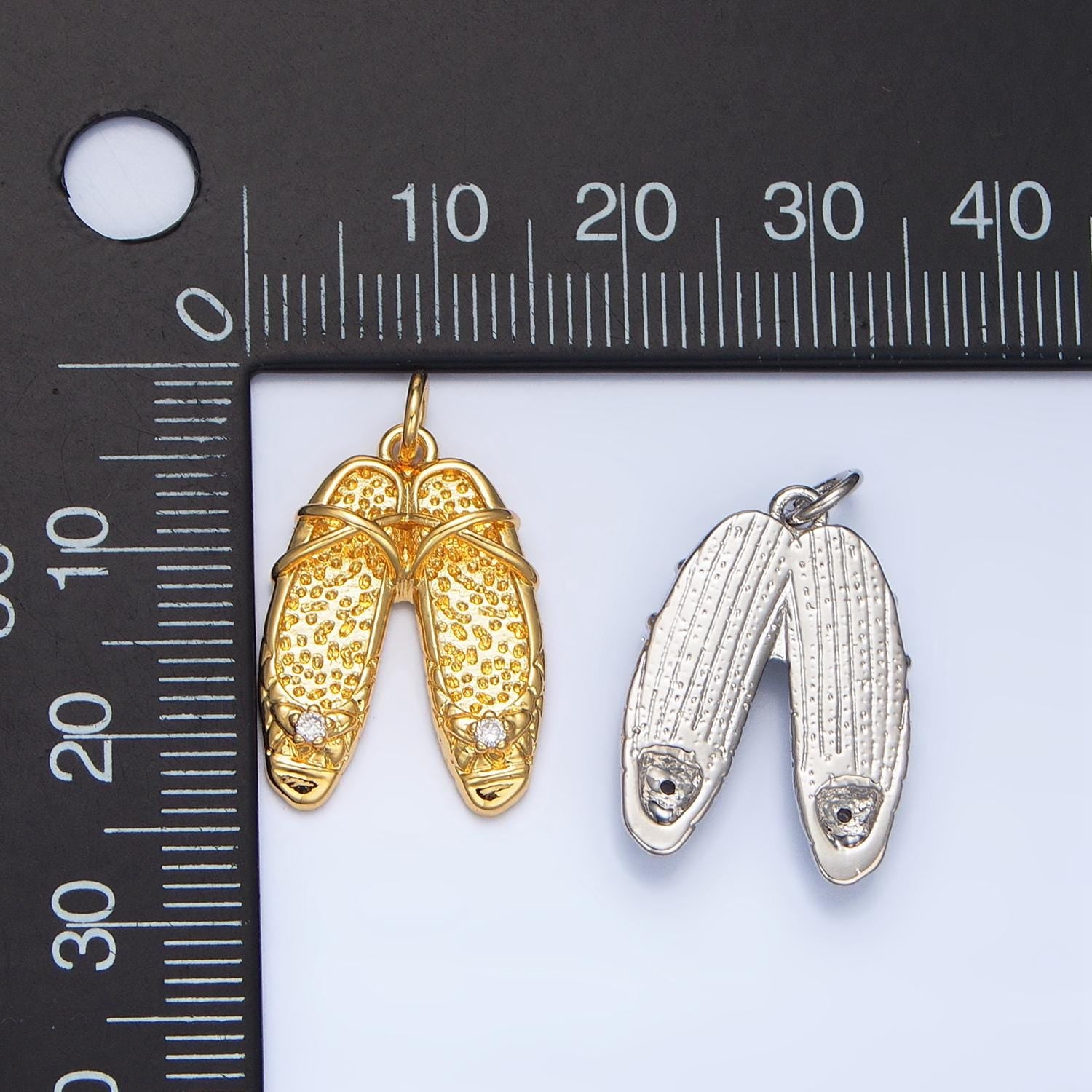 Dainty ballerina shoes dangle charm minimalist jewelry making gift for ballet girls pendant e-338