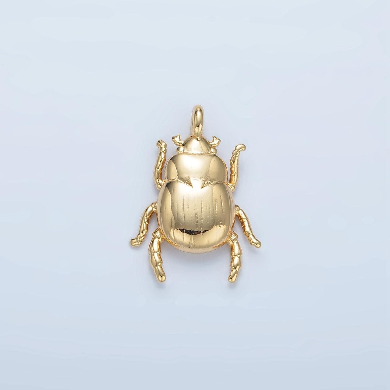 Dainty 14k gold filled beetle pendant insect charm bracelet necklace for diy jewelry making supply e325