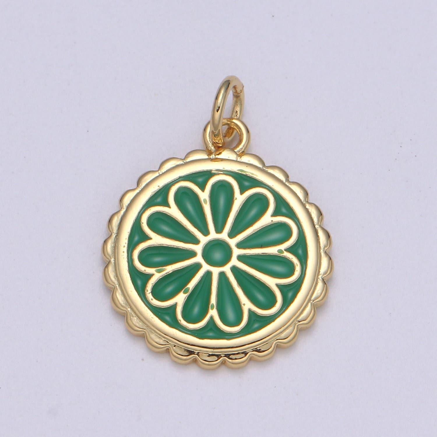 14k gold enamel daisy charms dainty colorful daisy charms spring flower charms enamel flower pendant jewelry supplies
