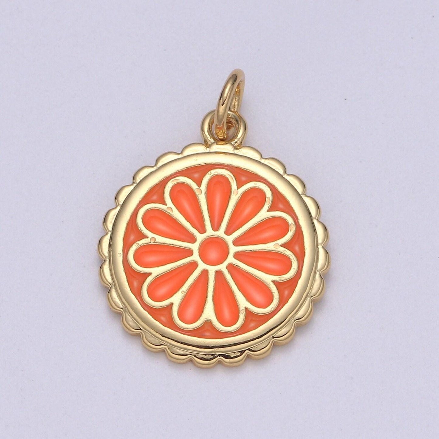 14k gold enamel daisy charms dainty colorful daisy charms spring flower charms enamel flower pendant jewelry supplies
