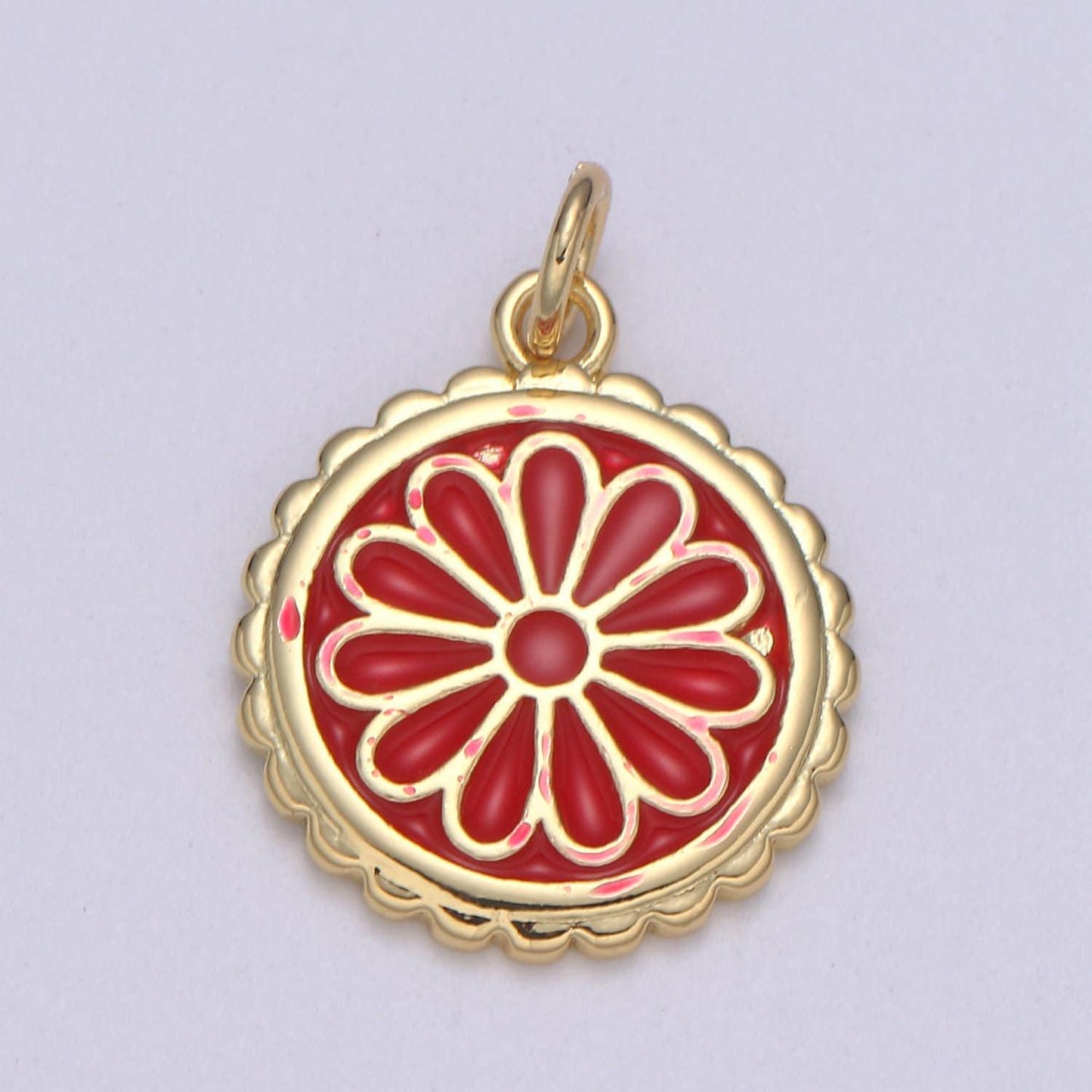 14k gold enamel daisy charms dainty colorful daisy charms spring flower charms enamel flower pendant jewelry supplies